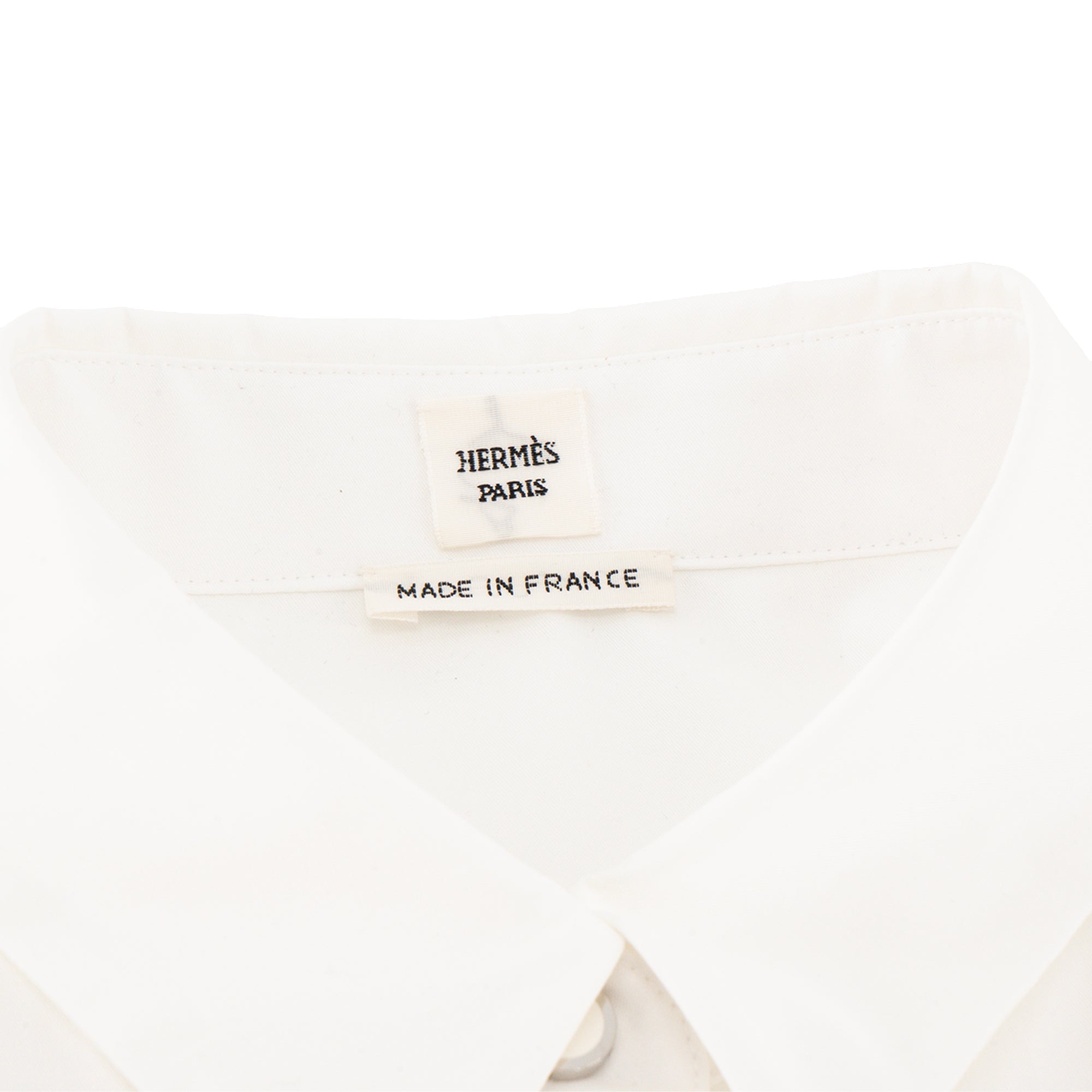 HERMÈS - Chemise Micro Hermès en twill de coton (T36)