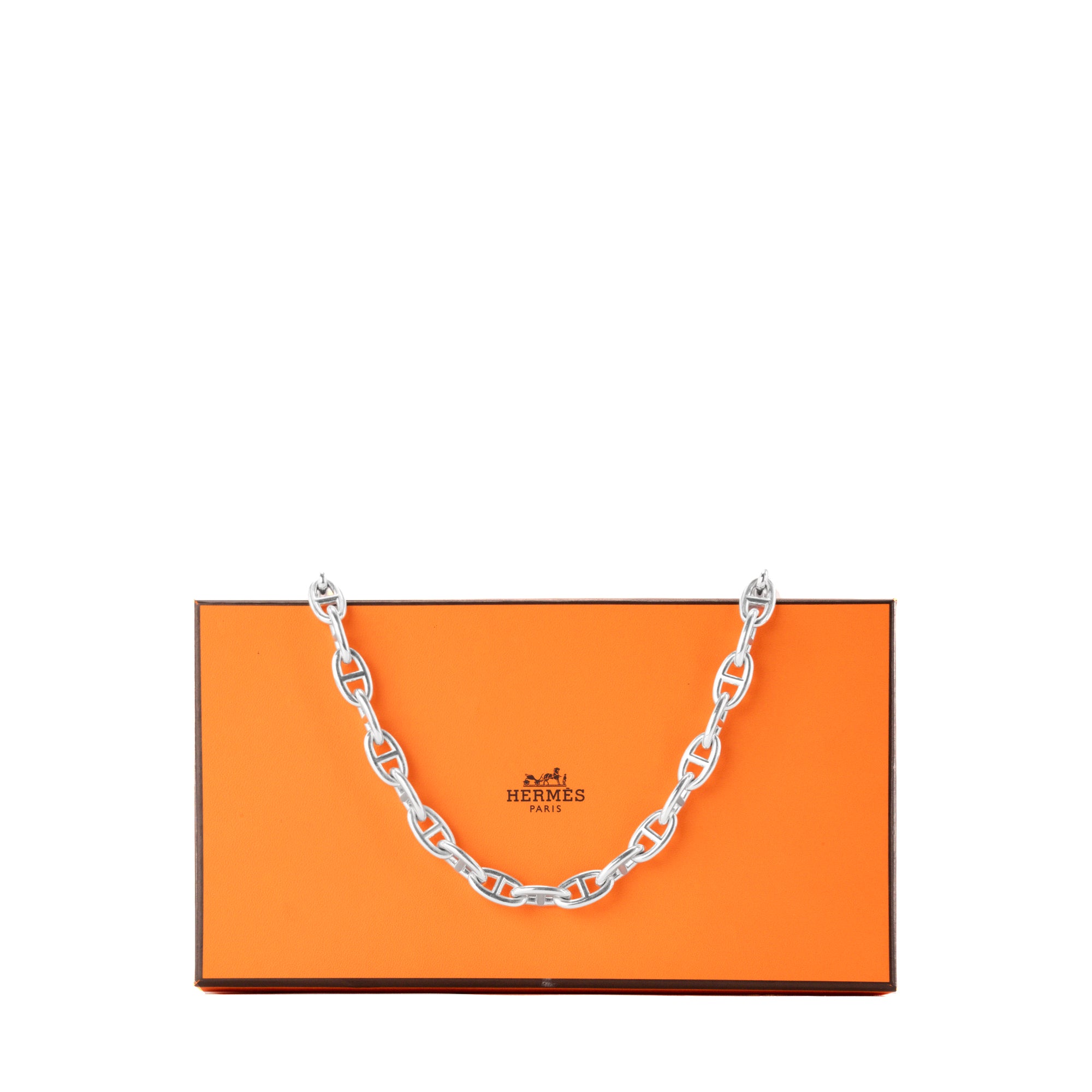 HERMÈS - Collier chaîne d’ancre GM Hermès en argent