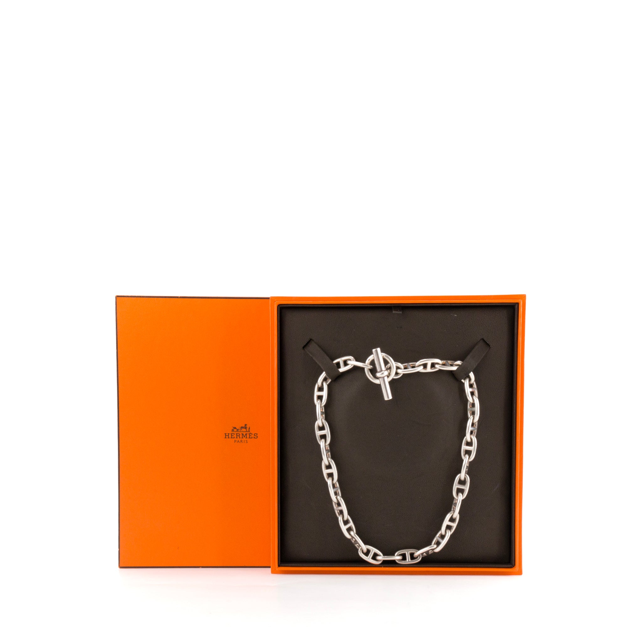 HERMÈS - Collier Chaîne d'ancre grand modèle Hermès en argent vintage