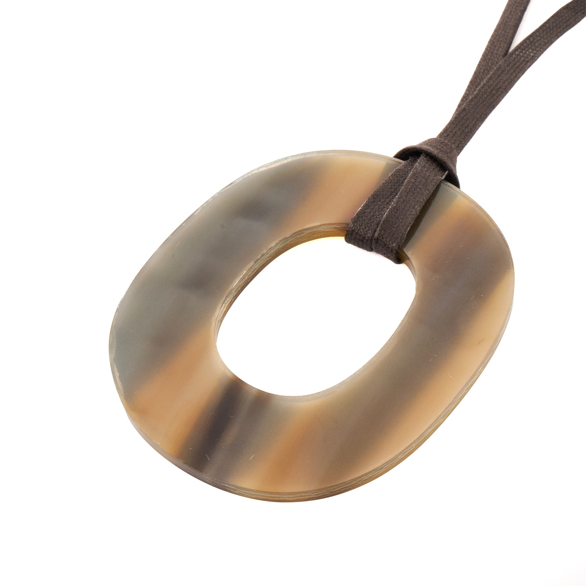 HERMÈS - Collier Hermès en corne marron