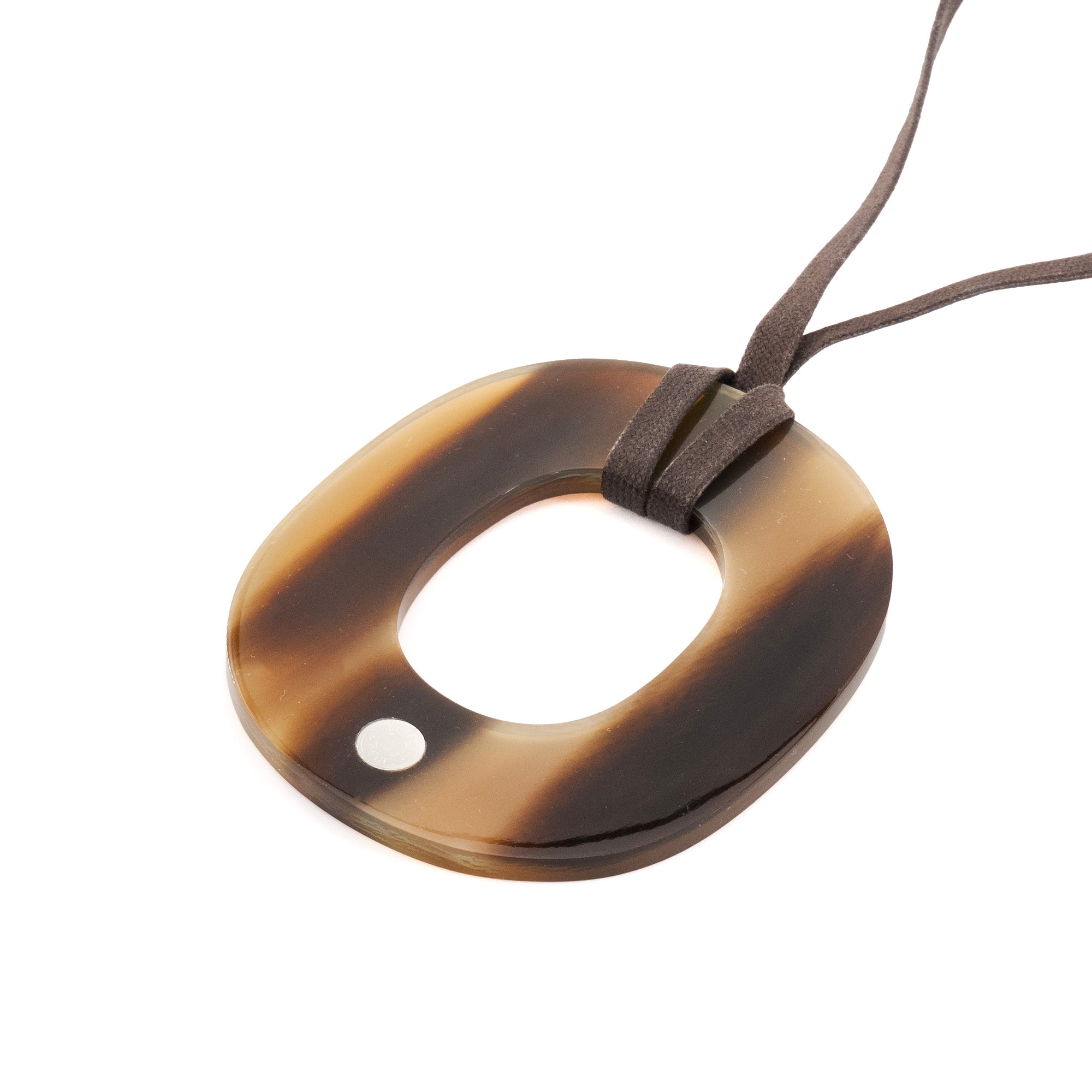 HERMÈS - Collier Hermès en corne marron