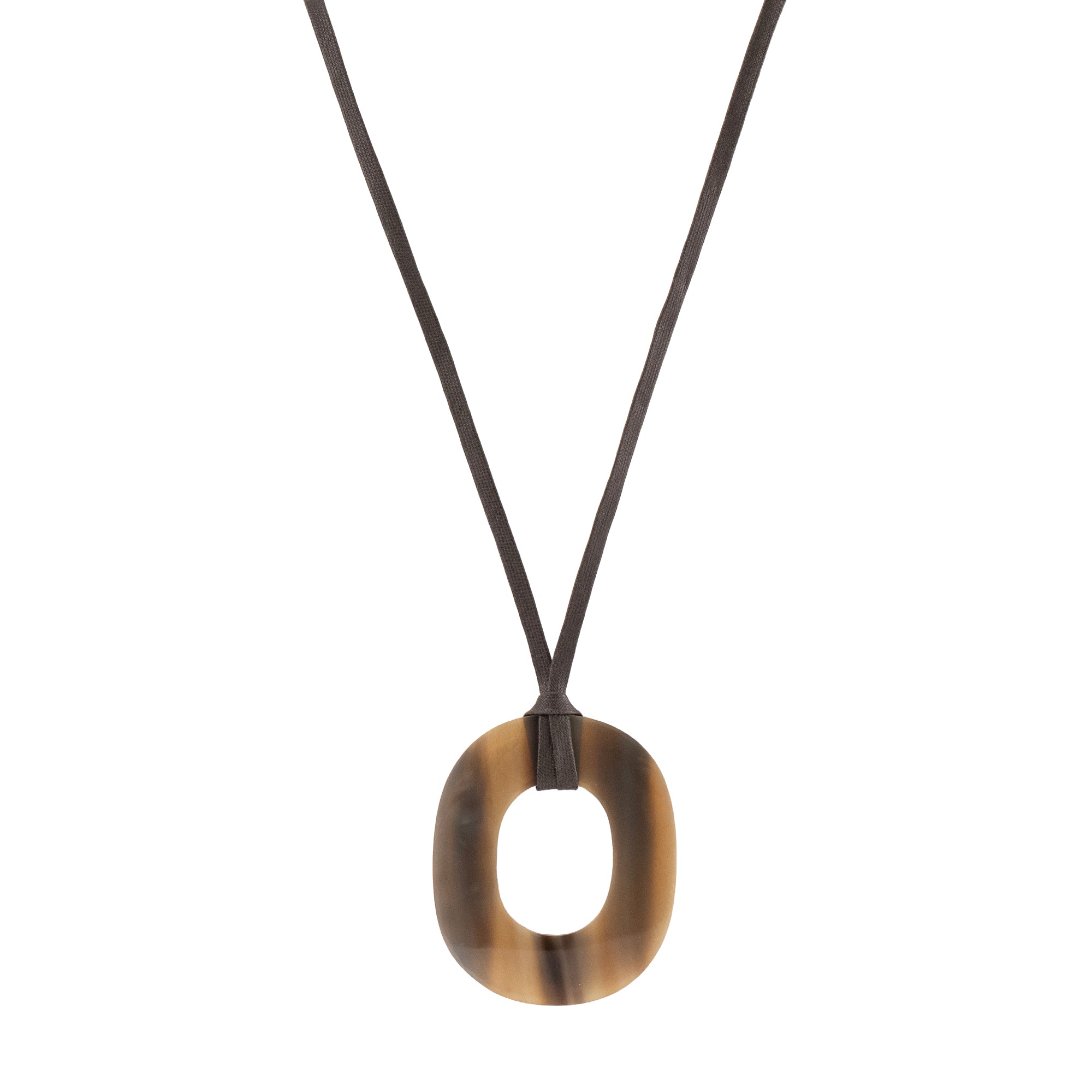 HERMÈS - Collier Hermès en corne marron