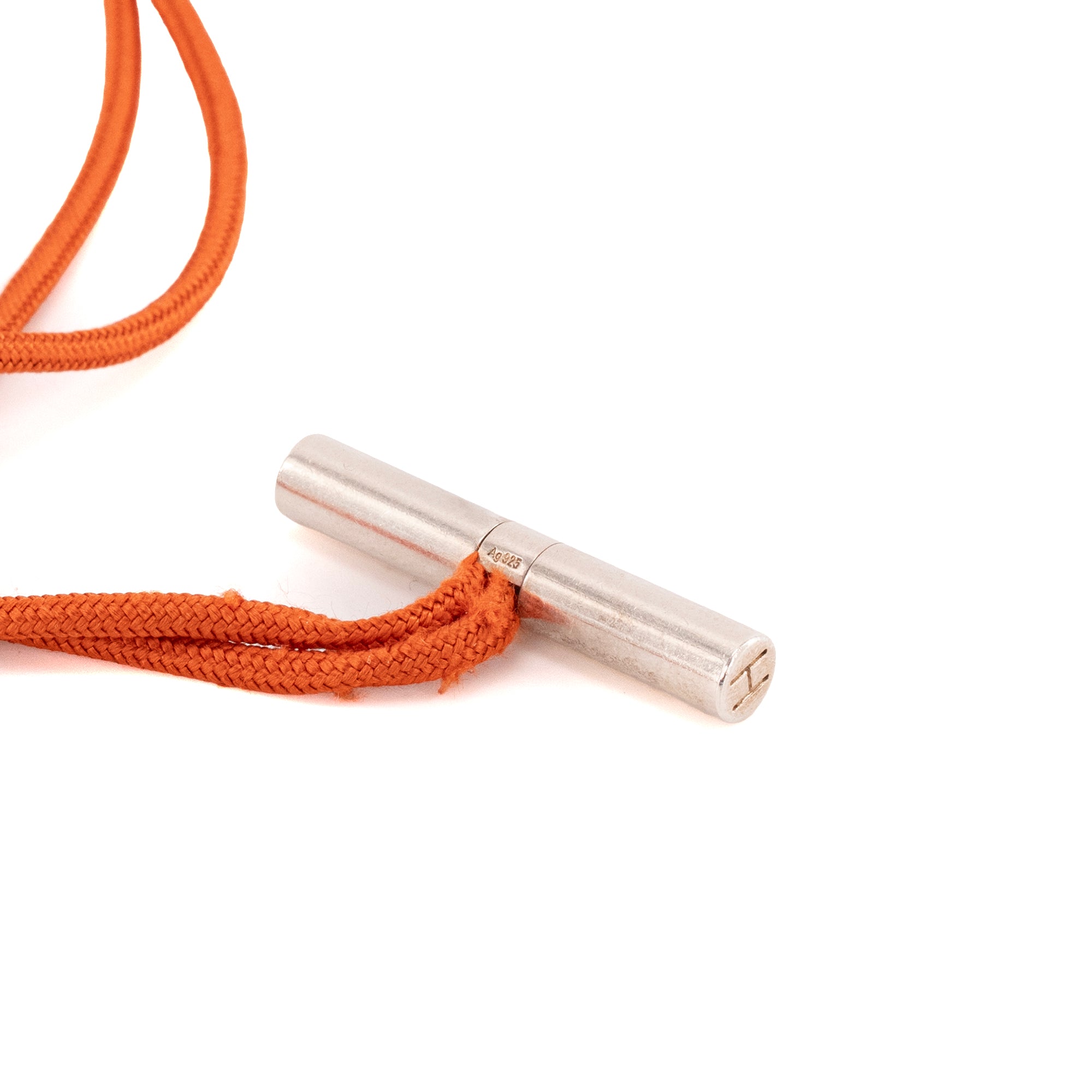 HERMÈS - Collier Skipper Hermès sur cordon orange