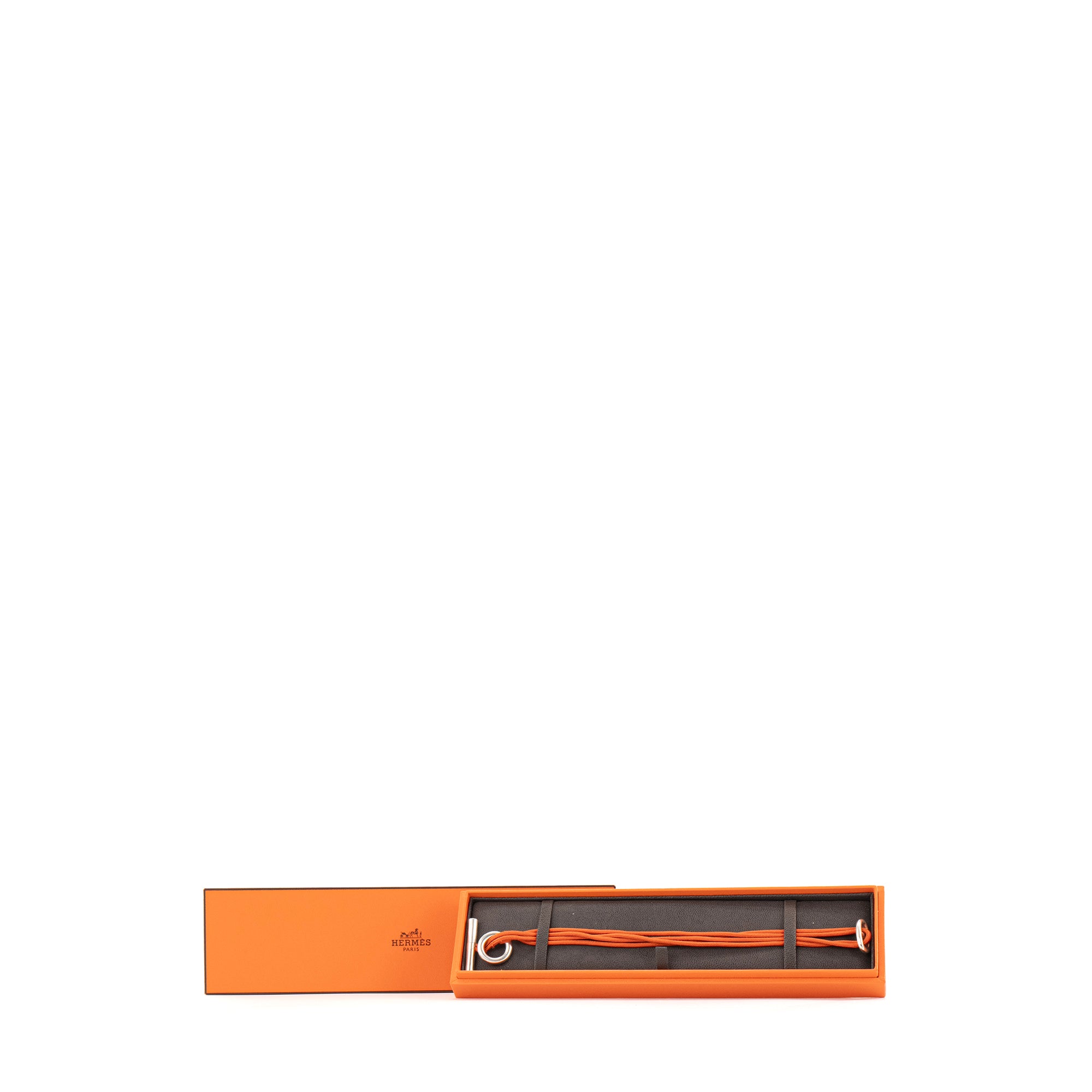 HERMÈS - Collier Skipper Hermès sur cordon orange