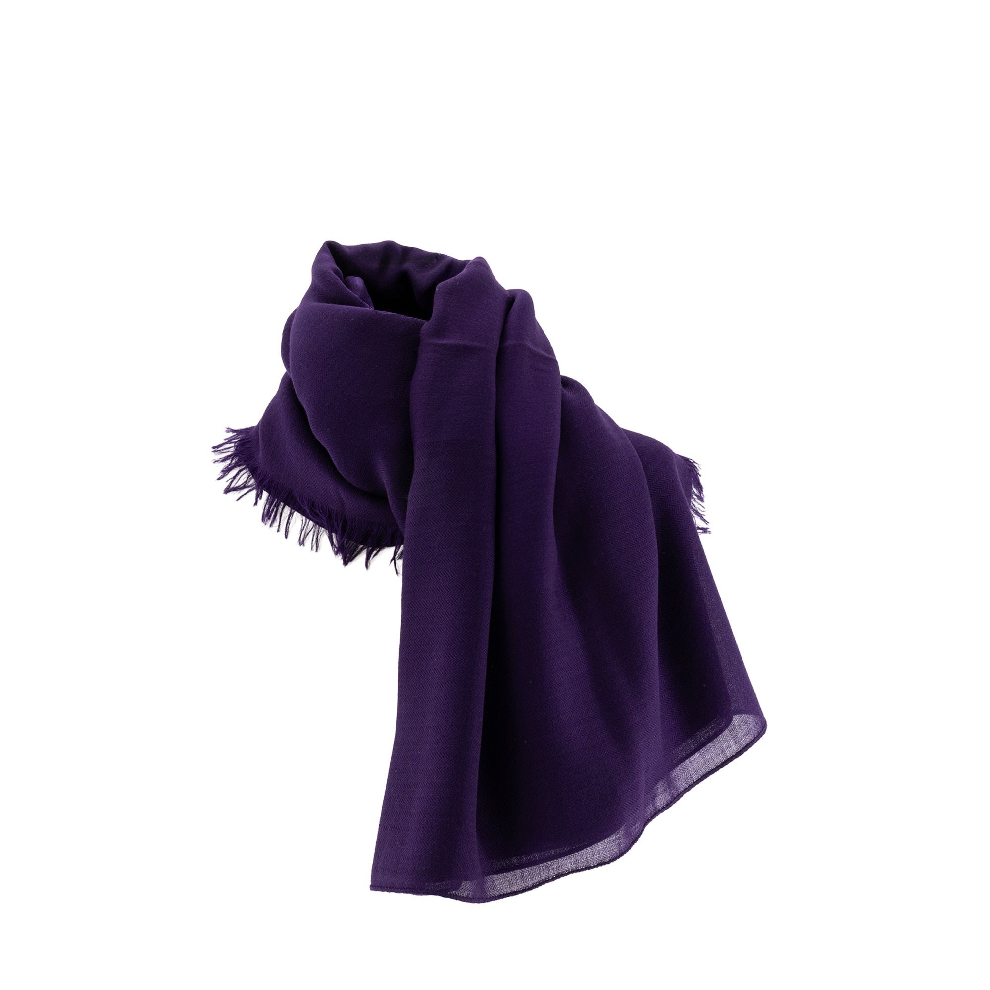 HERMÈS - Écharpe Hermès en cachemire violet