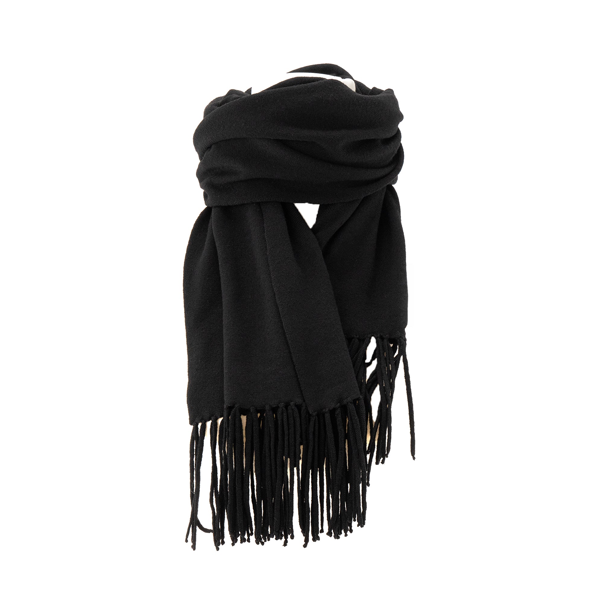 HERMÈS - Écharpe Hermès en laine vierge noire