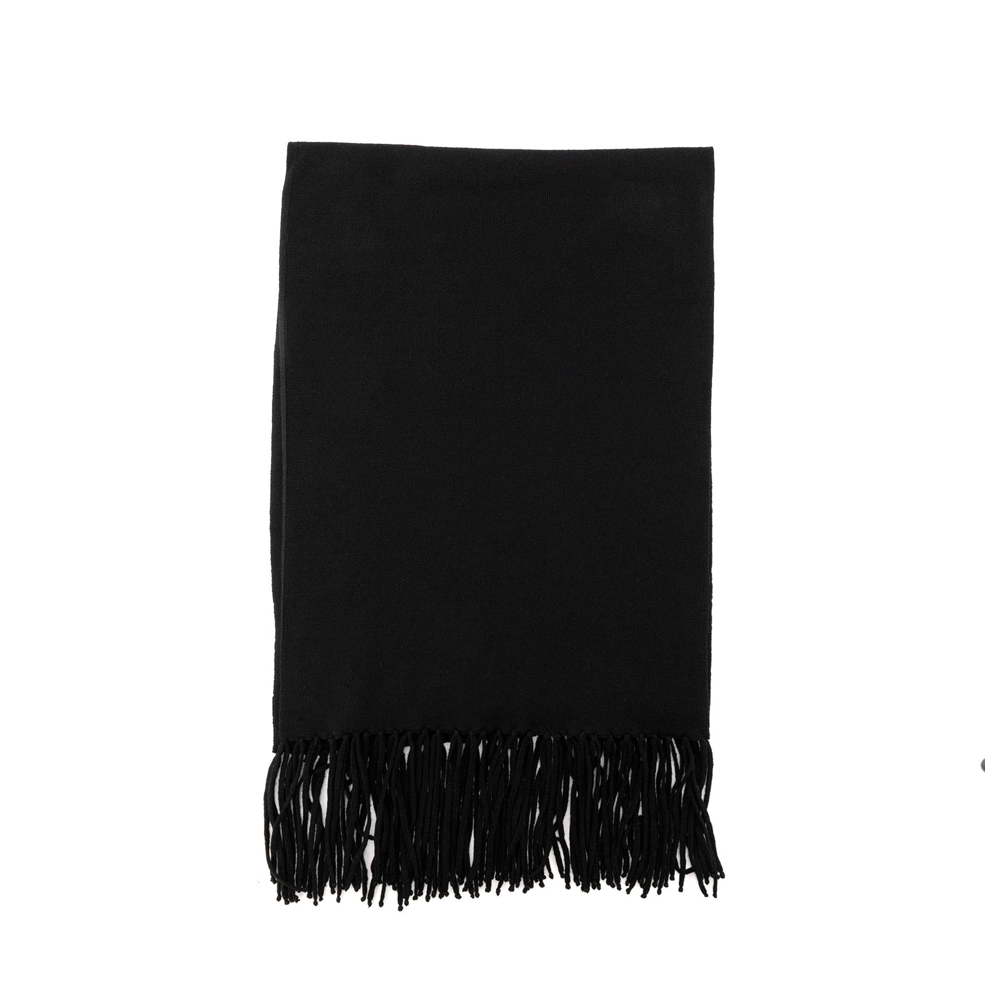 HERMÈS - Écharpe Hermès en laine vierge noire