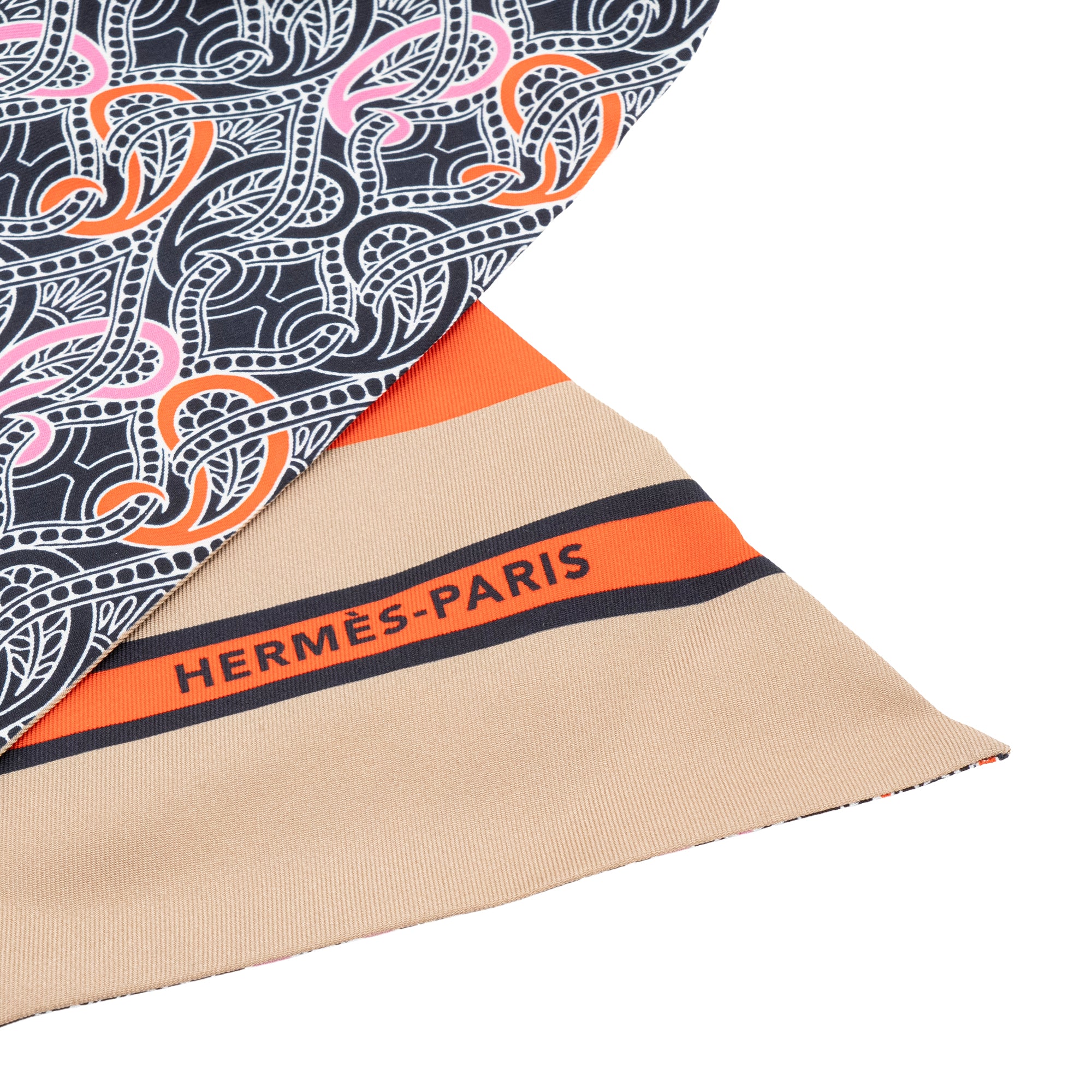 HERMÈS - Écharpe réversible Hermès en soie multicolore