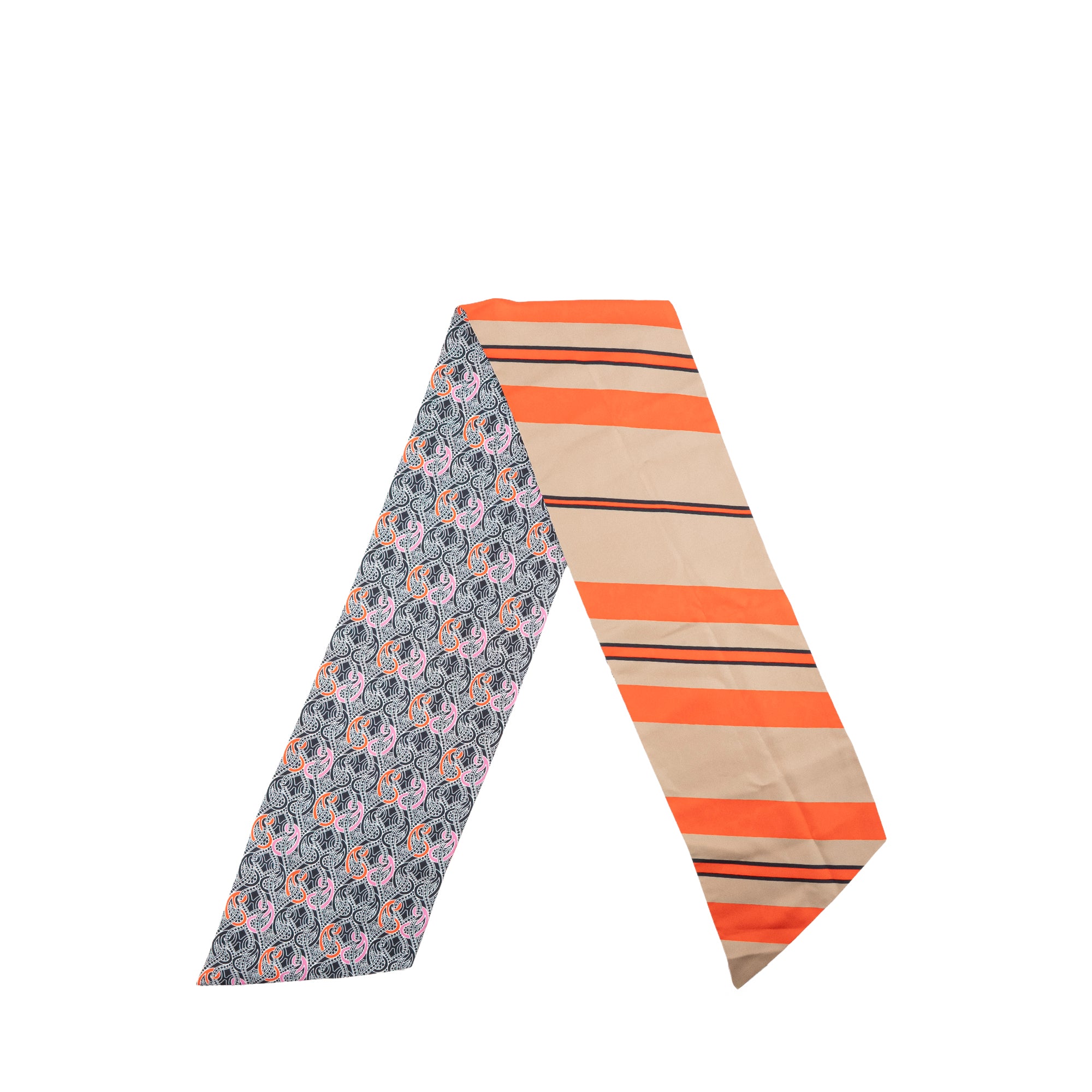 HERMÈS - Écharpe réversible Hermès en soie multicolore