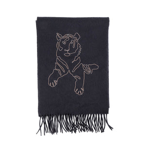 HERMÈS - Echarpe Tigre Royal Hermès en cachemire bleu marine