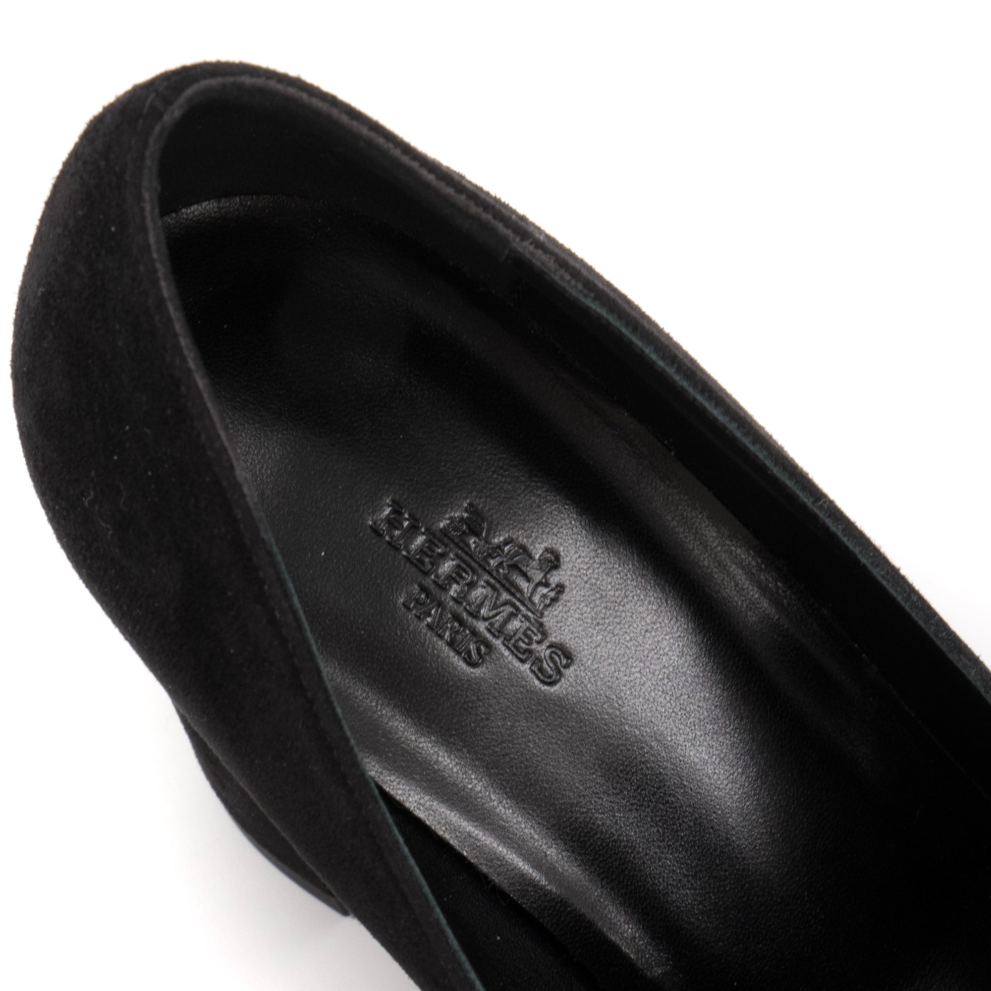 HERMÈS - Escarpins Babe Hermès en velours Noir (T39.5)