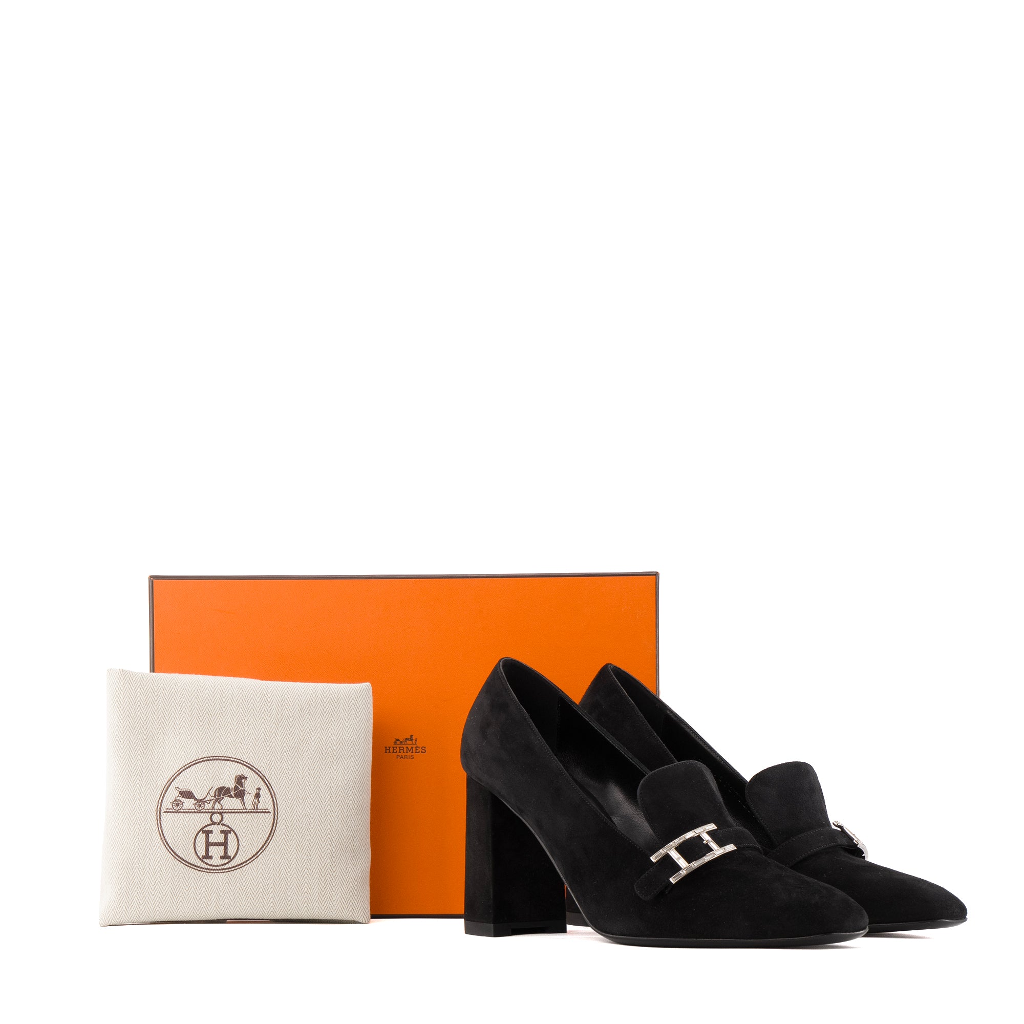 HERMÈS - Escarpins Babe Hermès en velours Noir (T39.5)