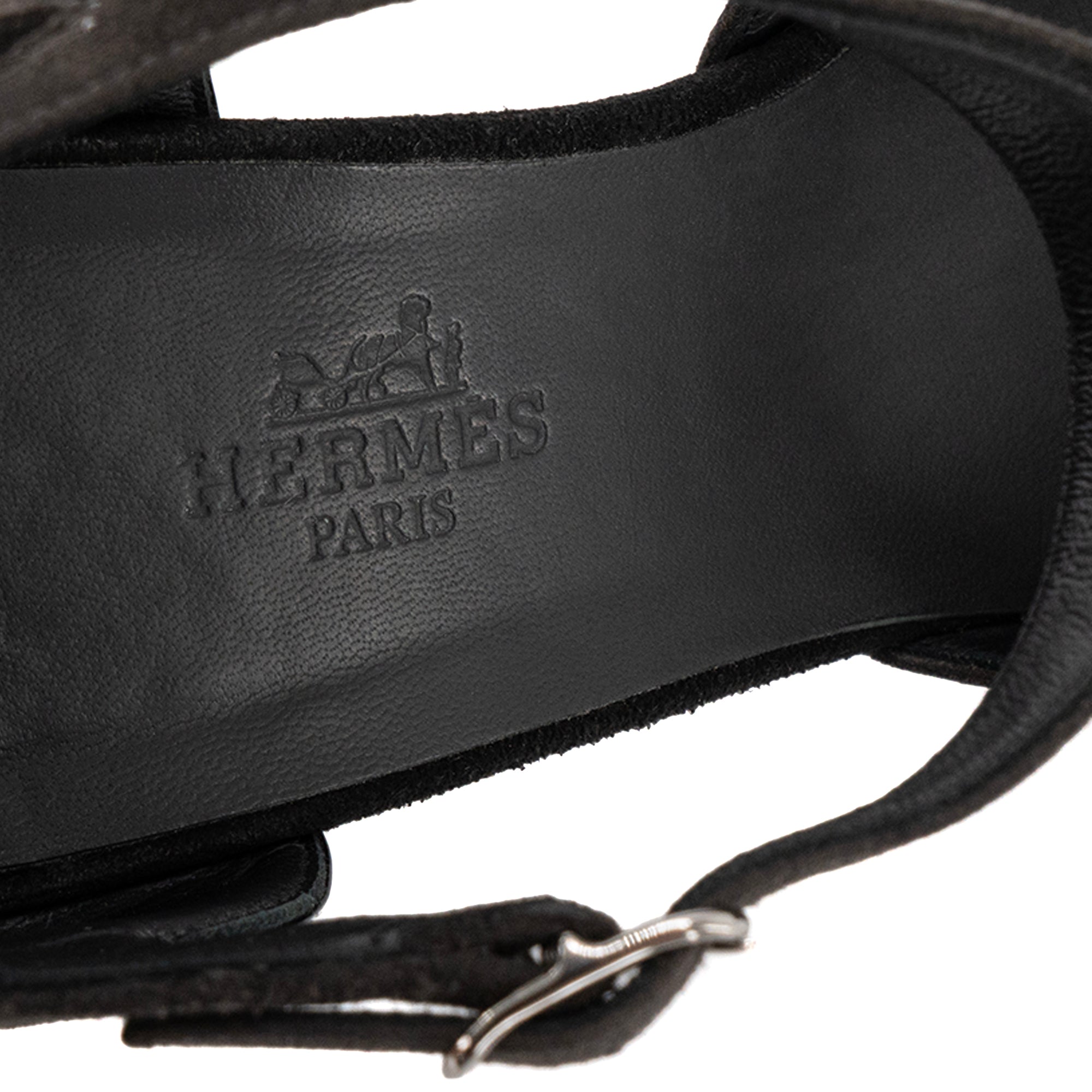 HERMÈS - Escarpins Tango Hermès en daim gris et noir (T37)