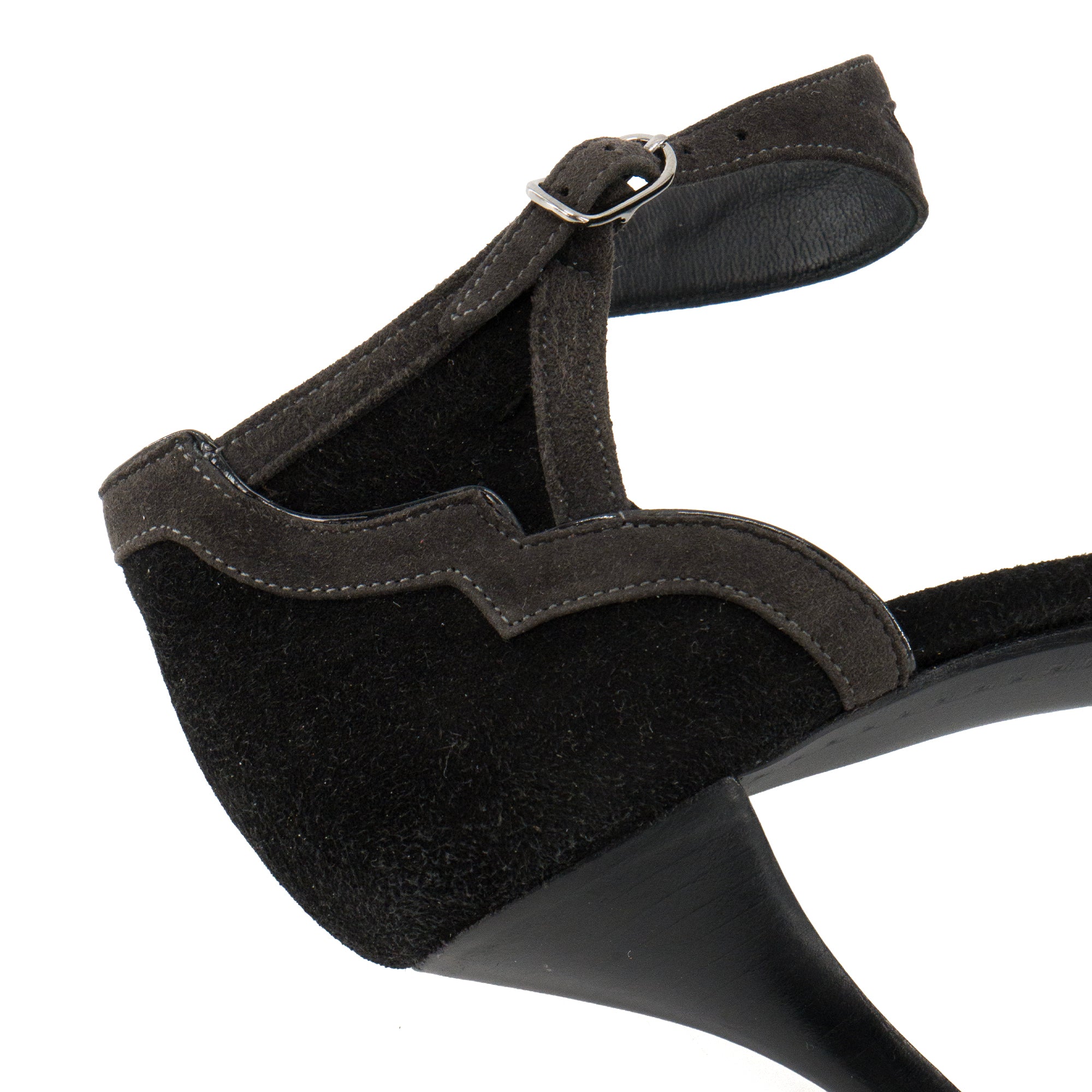 HERMÈS - Escarpins Tango Hermès en daim gris et noir (T37)