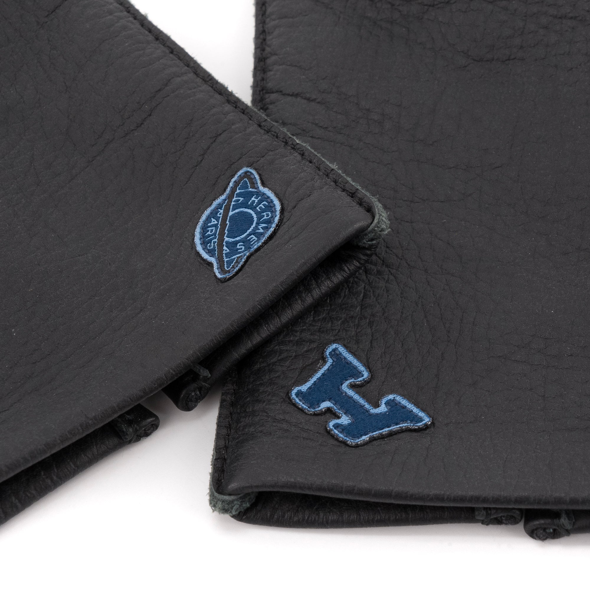 HERMÈS - Gants Hermès en cuir noir (T9)