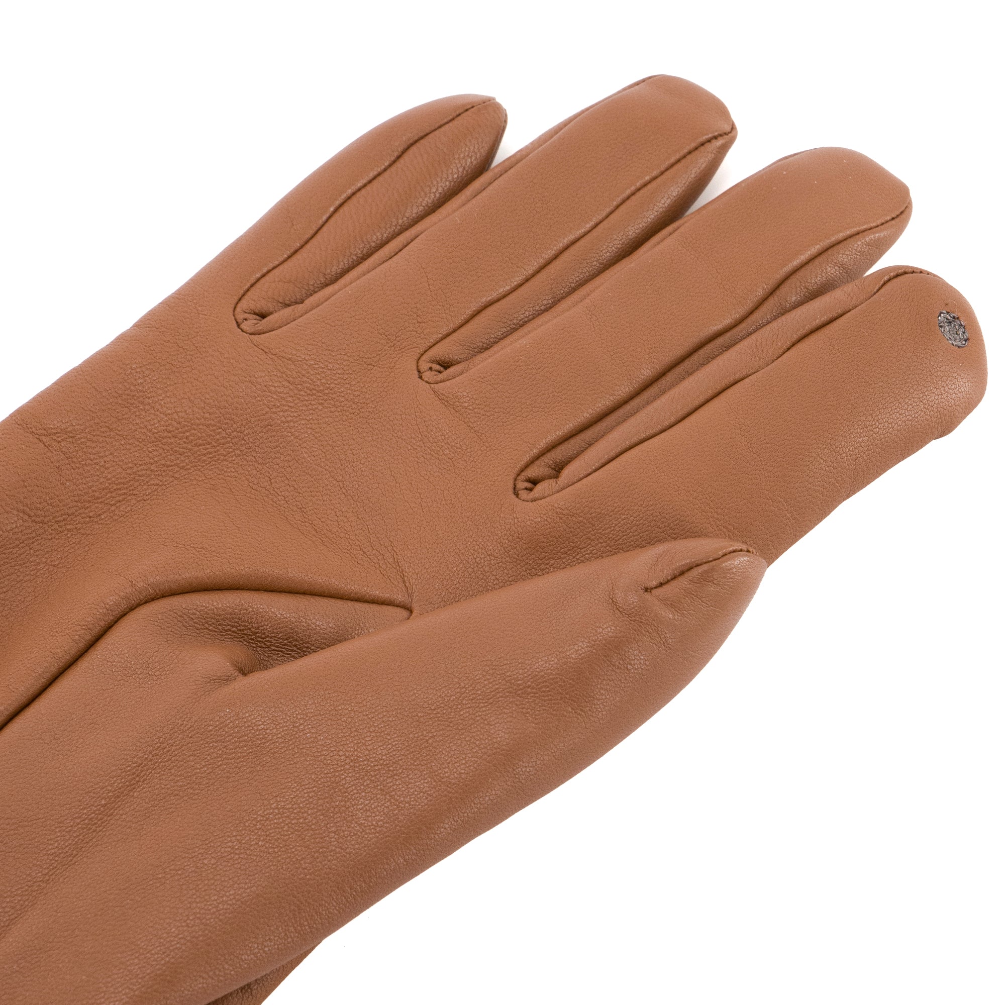 HERMÈS - Gants Soya Hermès en cuir marron (T8)