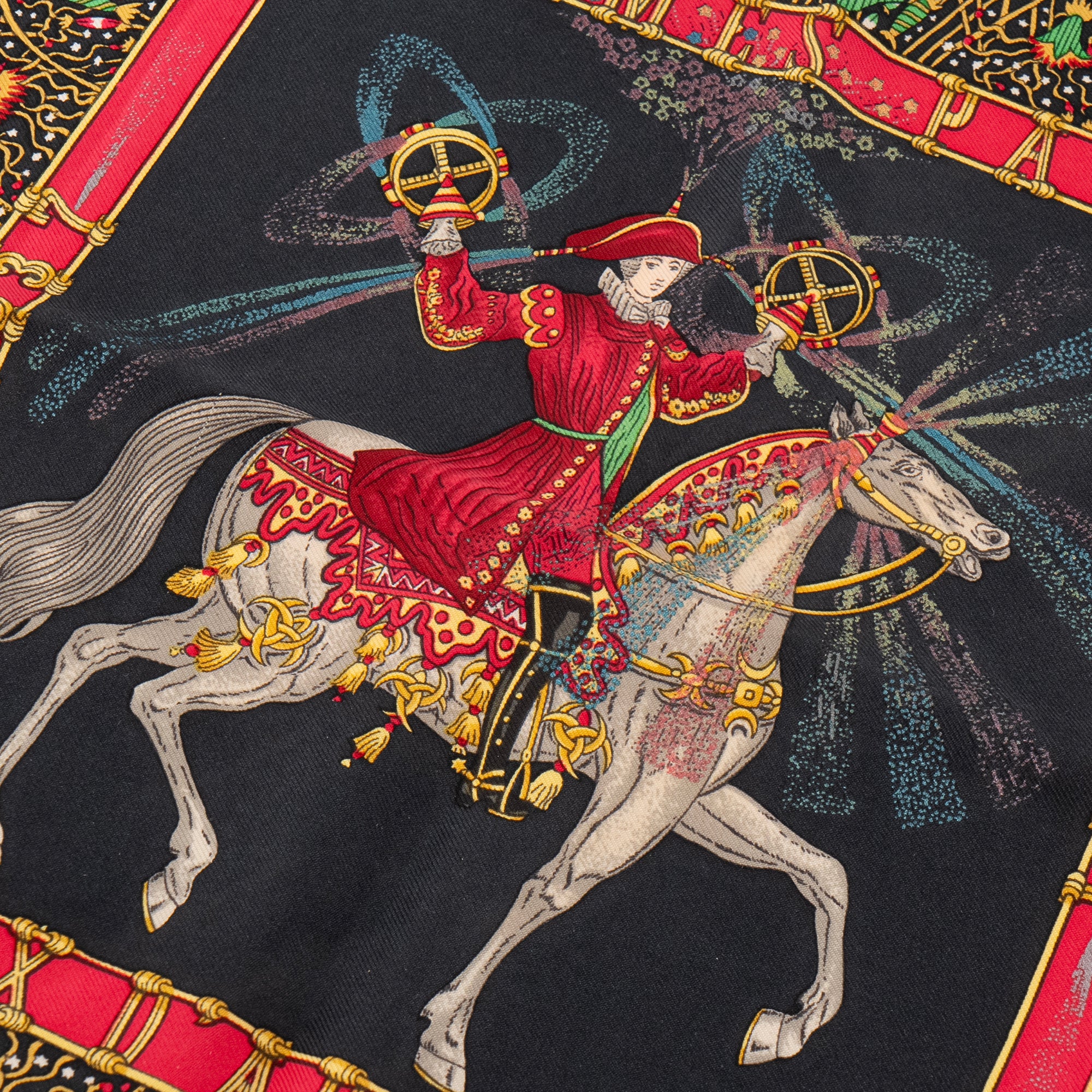 HERMÈS - Gavroche 45 Hermès en soie bleu marine