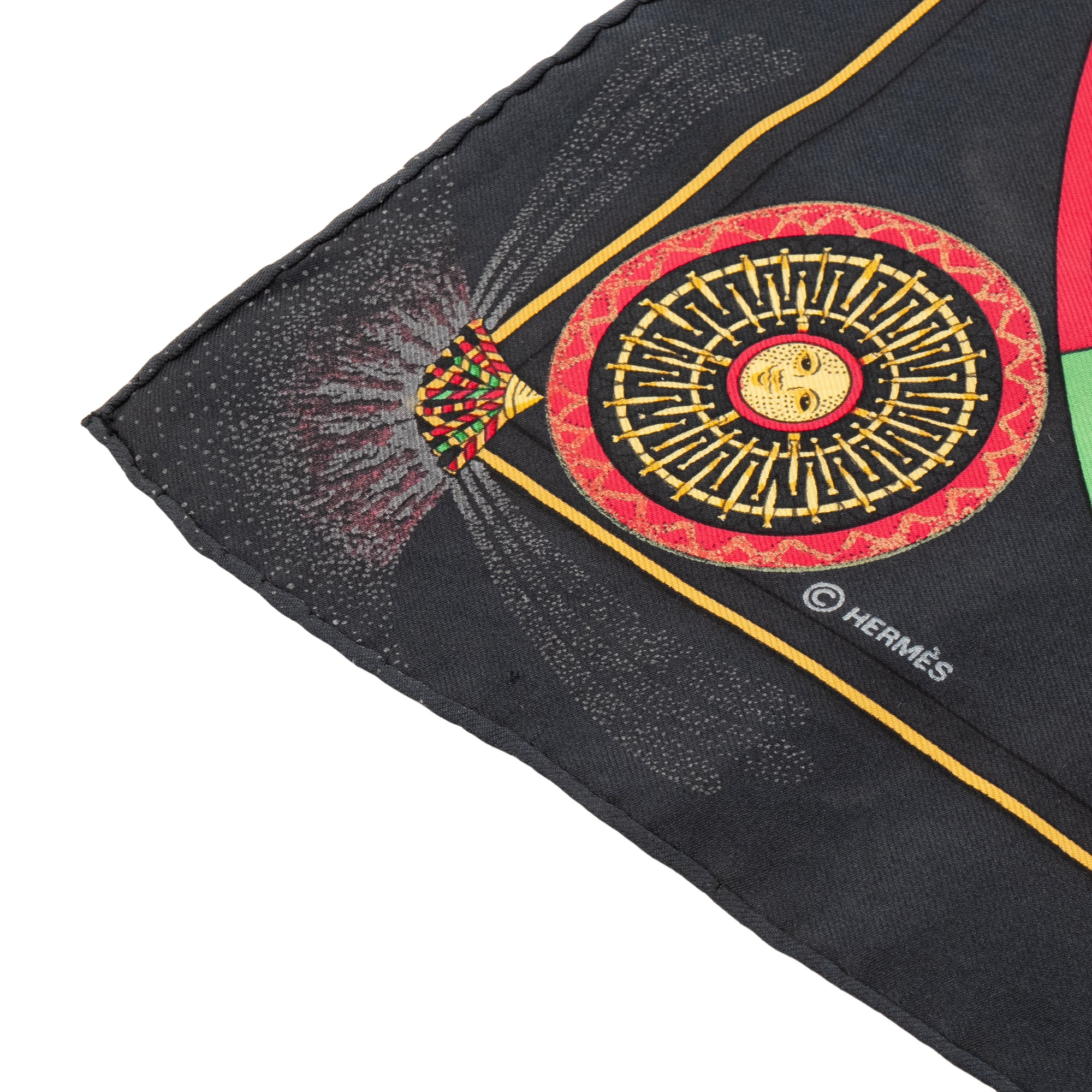 HERMÈS - Gavroche 45 Hermès en soie bleu marine