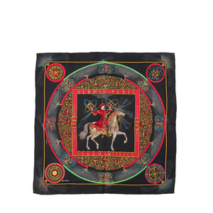 HERMÈS - Gavroche 45 Hermès en soie bleu marine