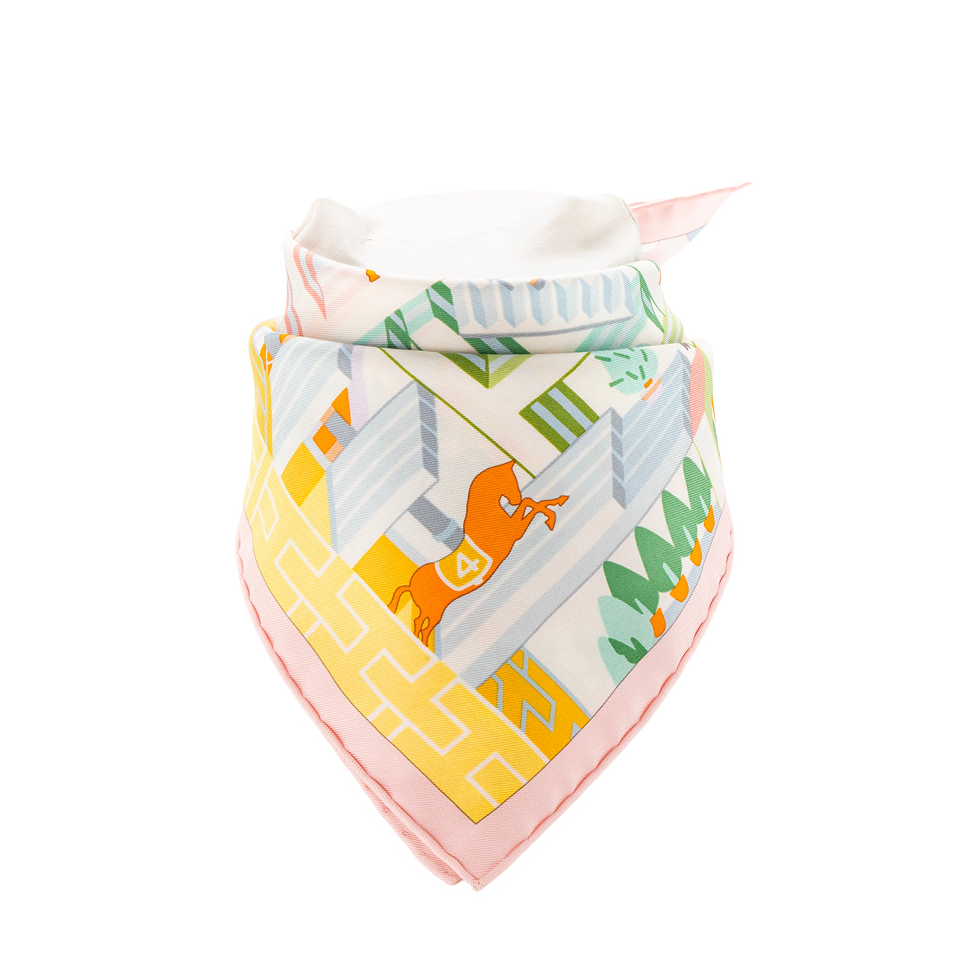 HERMÈS - Gavroche 45 Hermès en soie multicolore