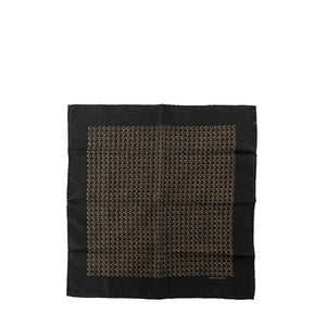 HERMÈS - Gavroche 45 Hermès en soie noire et marron