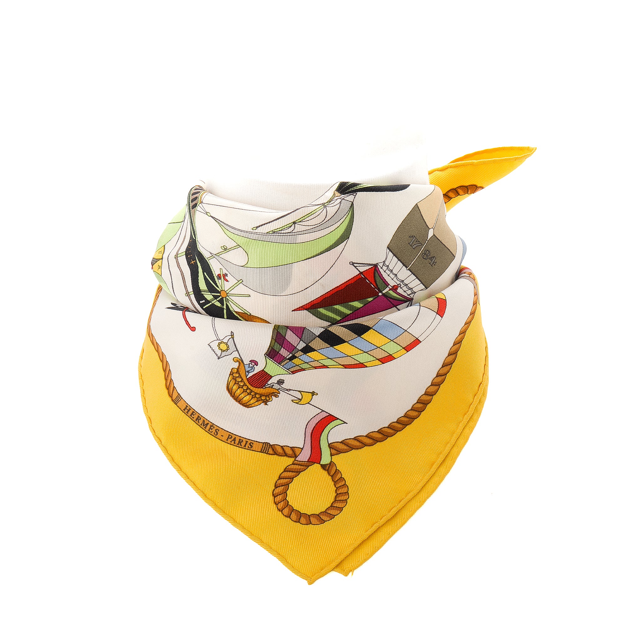 HERMÈS - Gavroche 45 Les Folies du Ciel Hermès en soie multicolore