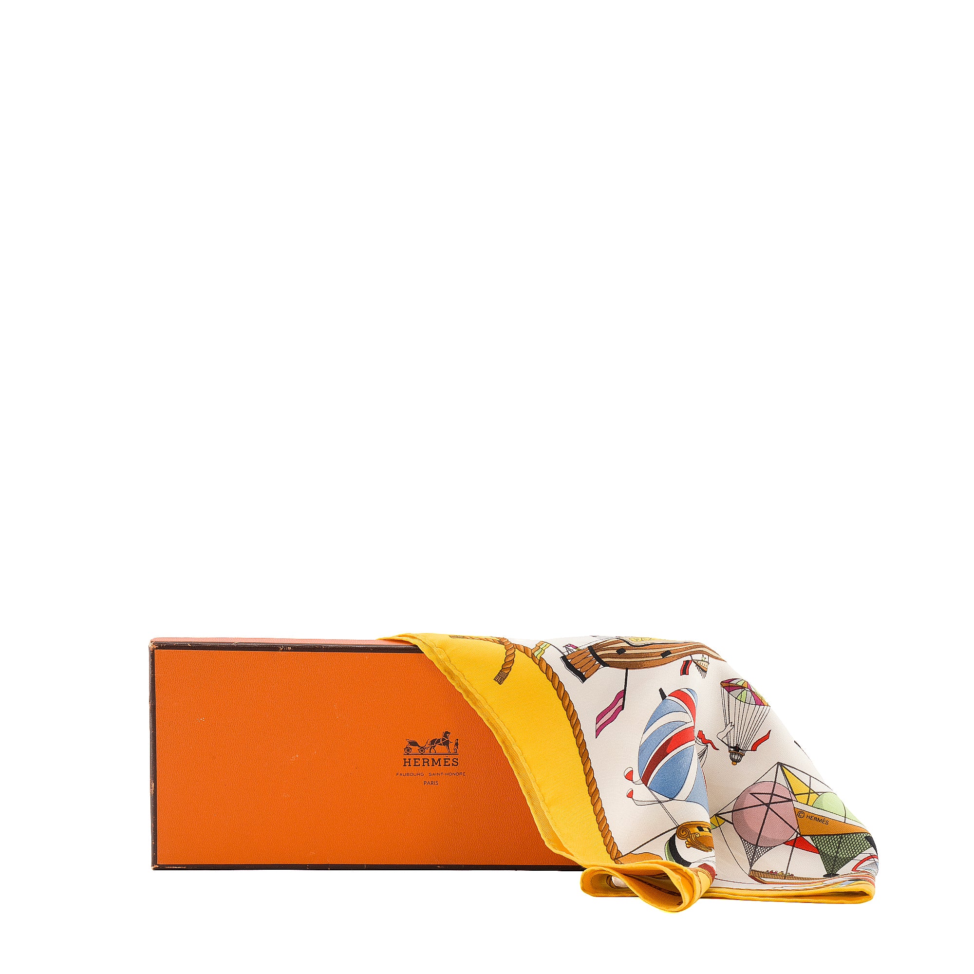 HERMÈS - Gavroche 45 Les Folies du Ciel Hermès en soie multicolore