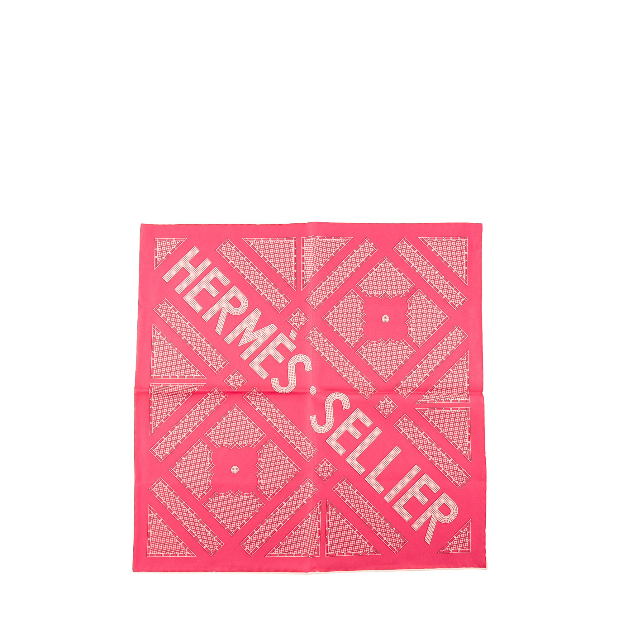 HERMÈS - Gavroche 45 Sellier Hermès en soie rose