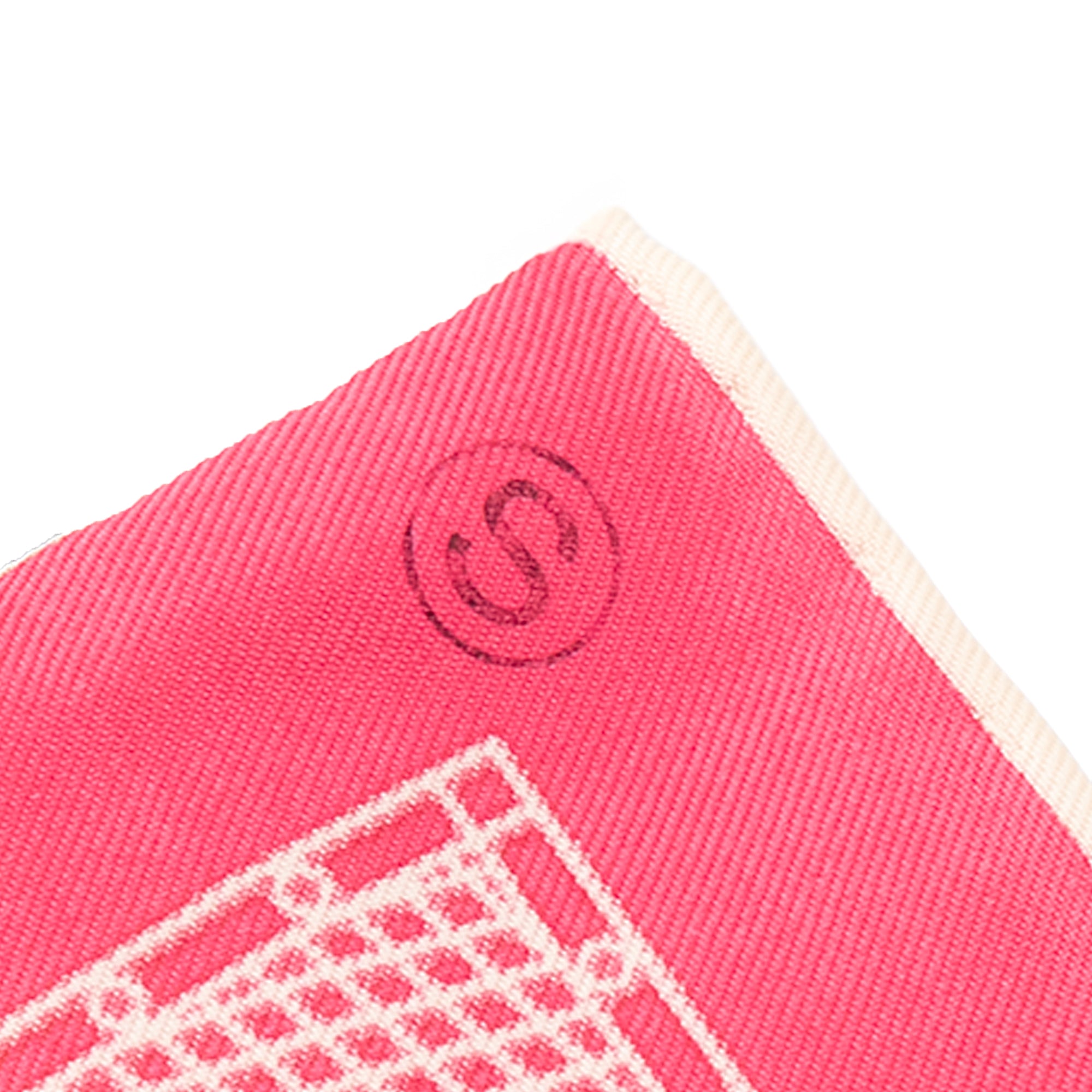 HERMÈS - Gavroche 45 Sellier Hermès en soie rose