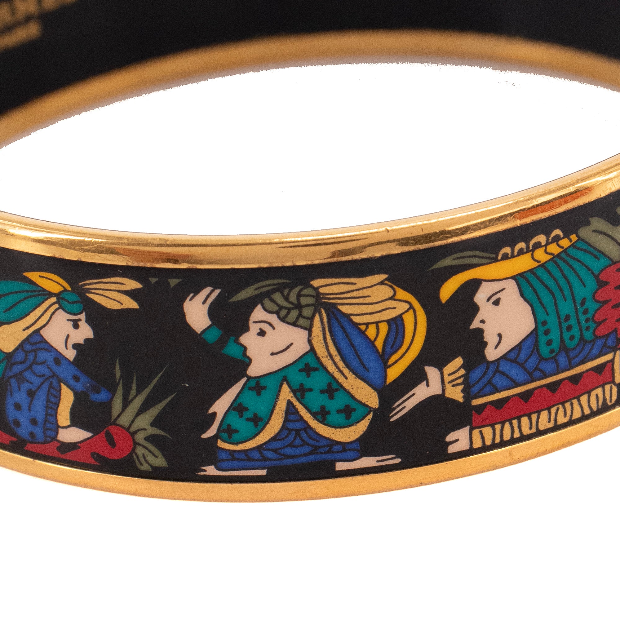 HERMÈS - Jonc fantaisie MM Hermès en émail multicolore