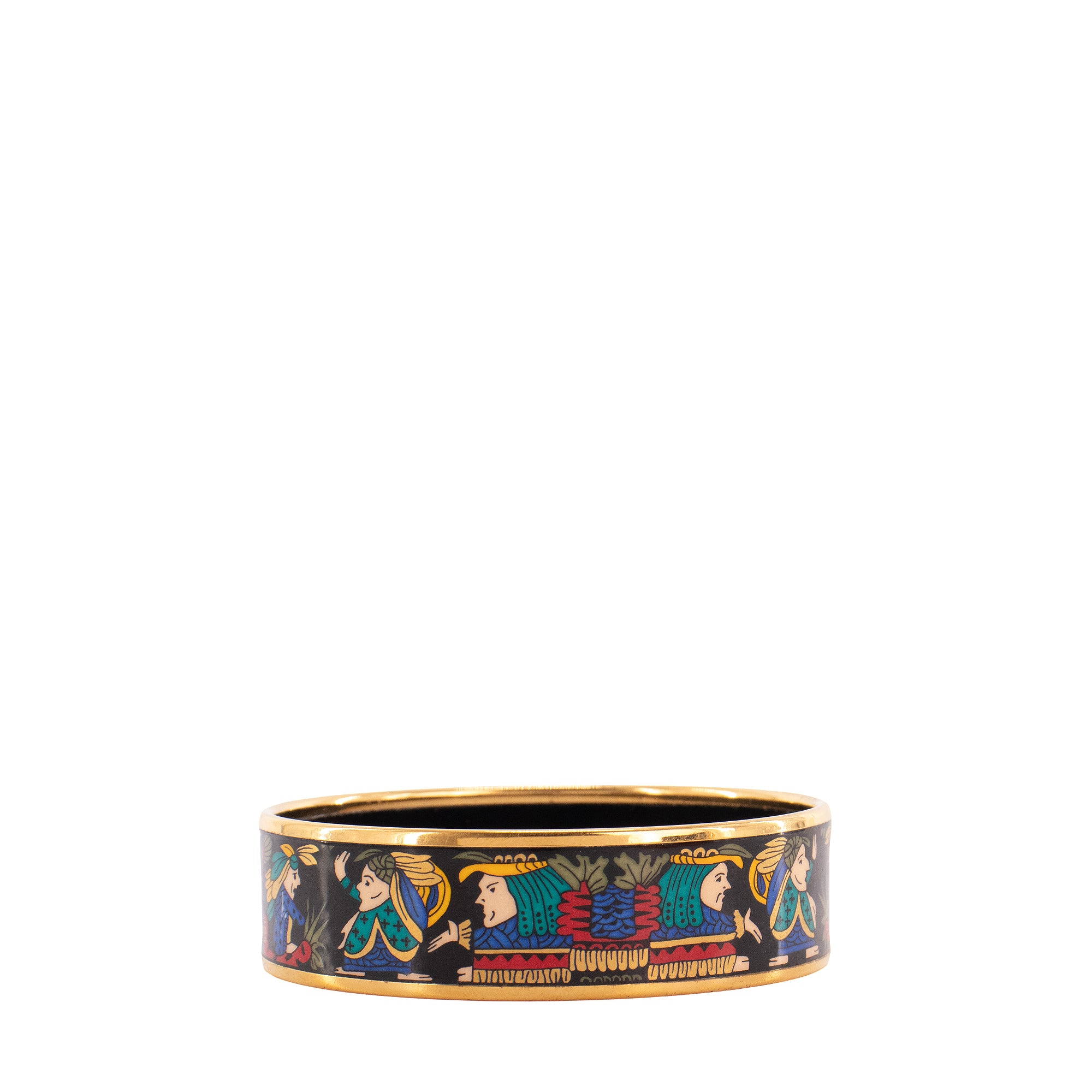 HERMÈS - Jonc fantaisie MM Hermès en émail multicolore