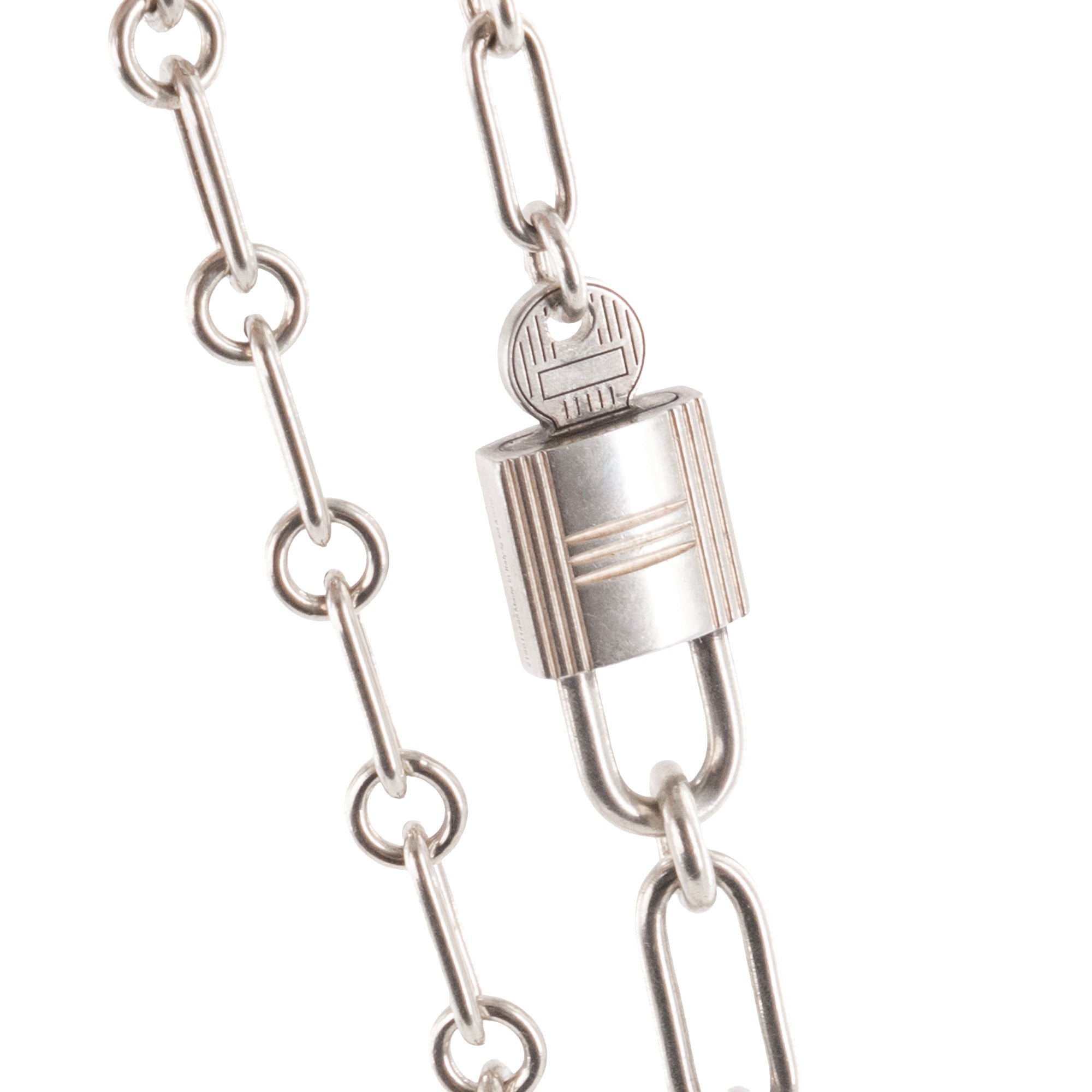 HERMÈS - Bracelet Kelly Cadenas double tour Hermès en argent