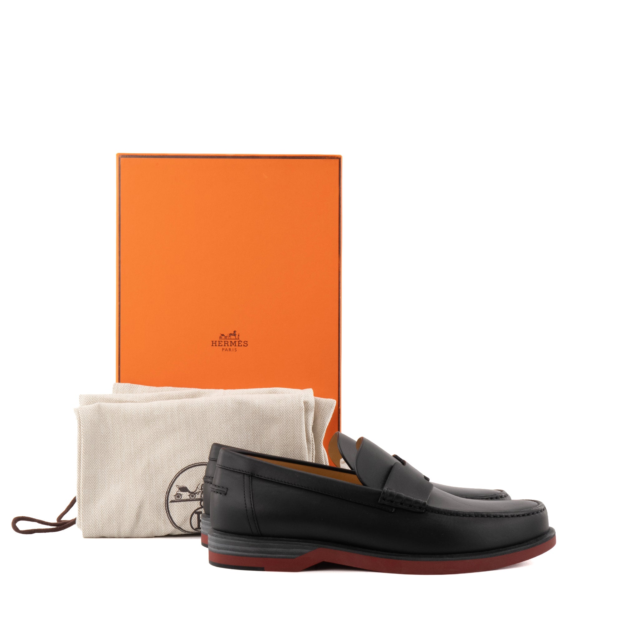 HERMÈS - Mocassins Bob Hermès en en cuir noir (T40.5)