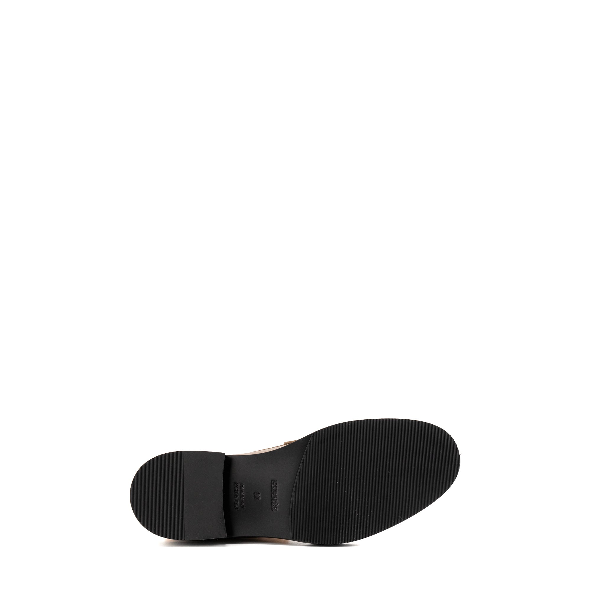 HERMÈS - Mocassins Kelly Hermès en cuir lisse marron (T37)