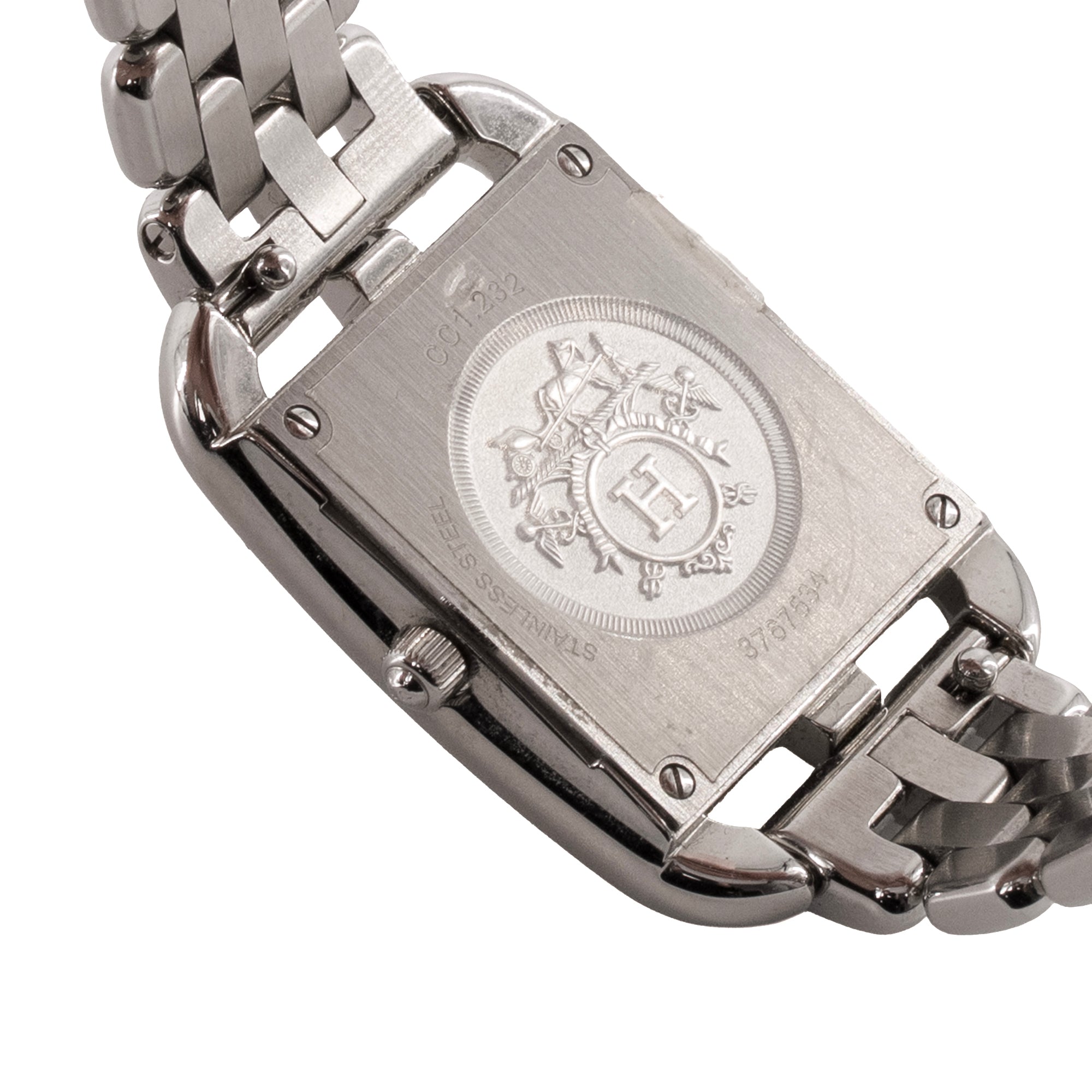 HERMÈS - Montre Cape Cod PM 31 mm Hermès en acier argenté et diamants