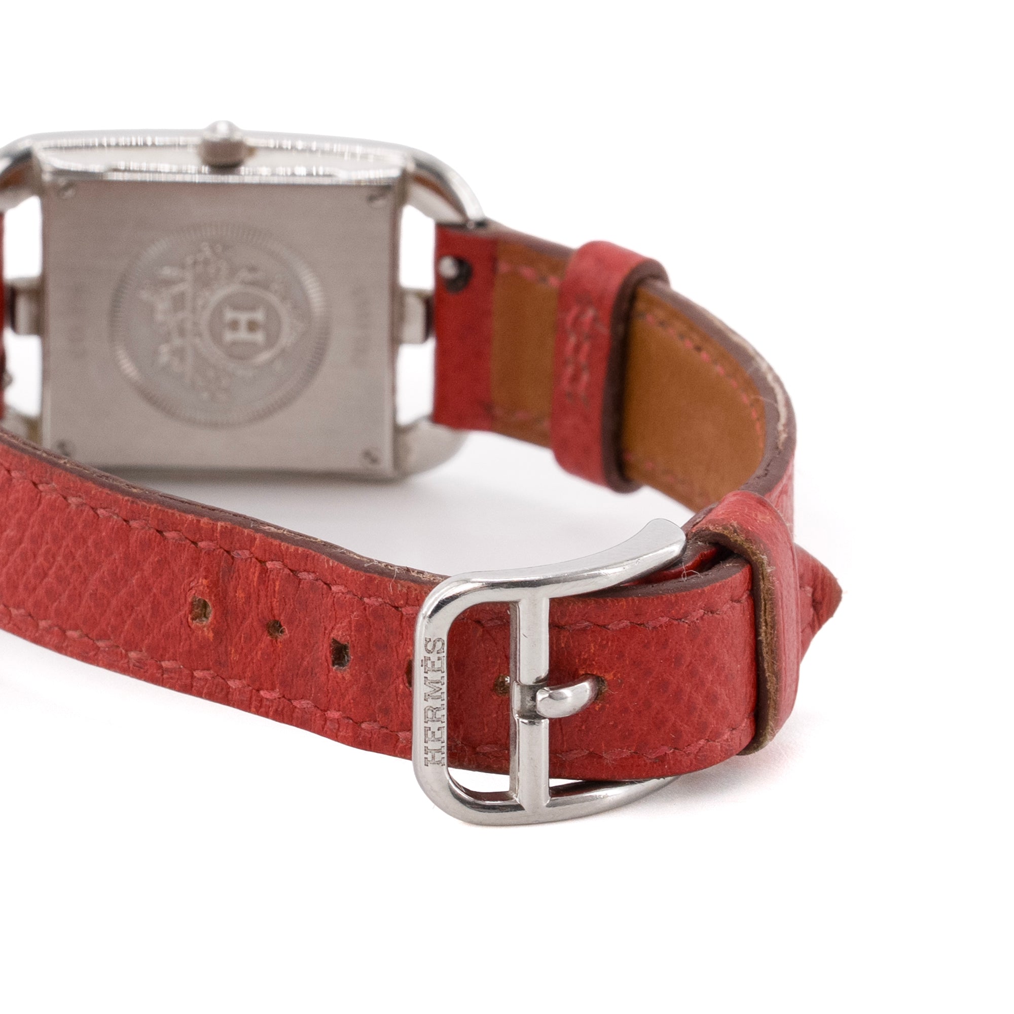 HERMÈS - Montre Cape Cod Hermès en cuir rouge