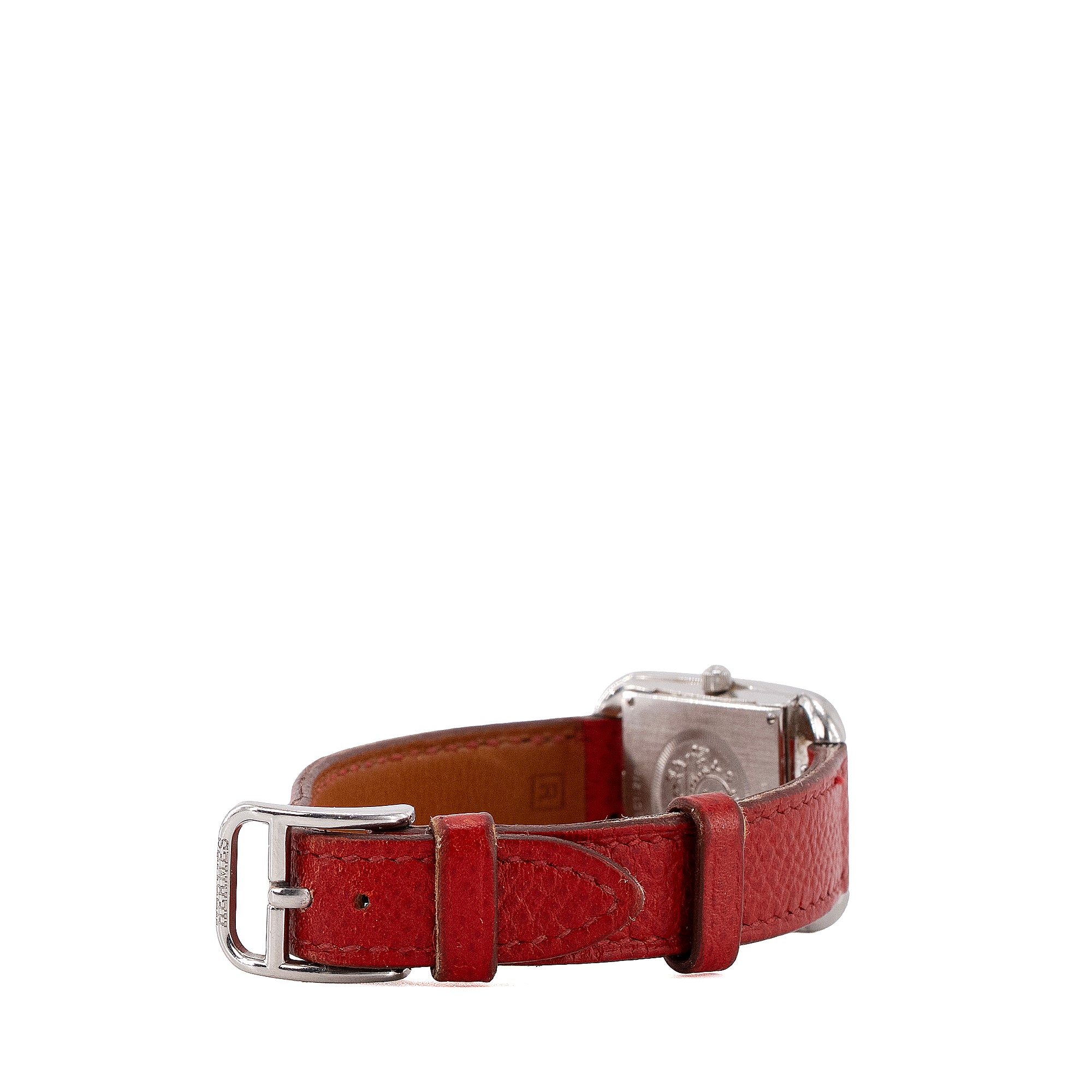 HERMÈS - Montre Cape Cod Hermès en cuir rouge