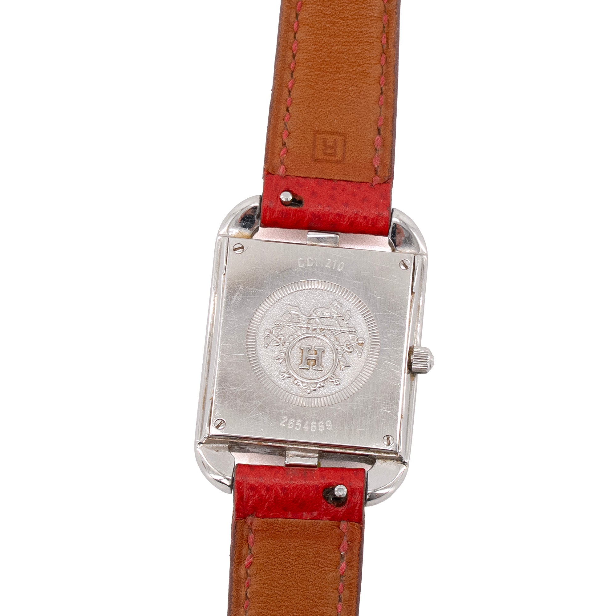 HERMÈS - Montre Cape Cod Hermès en cuir rouge
