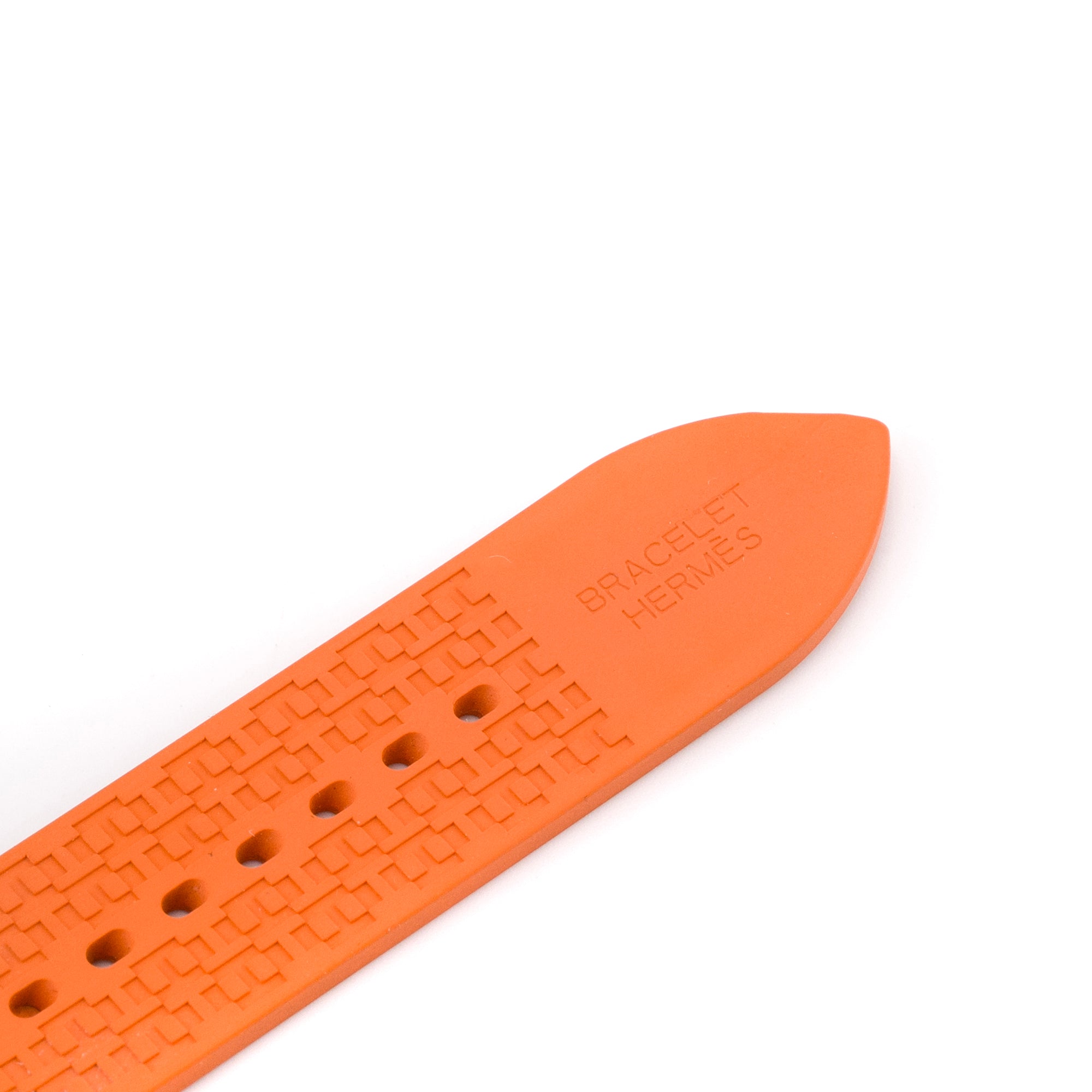 HERMÈS - Montre Clipper Chrono Hermès en acier et caoutchouc orange