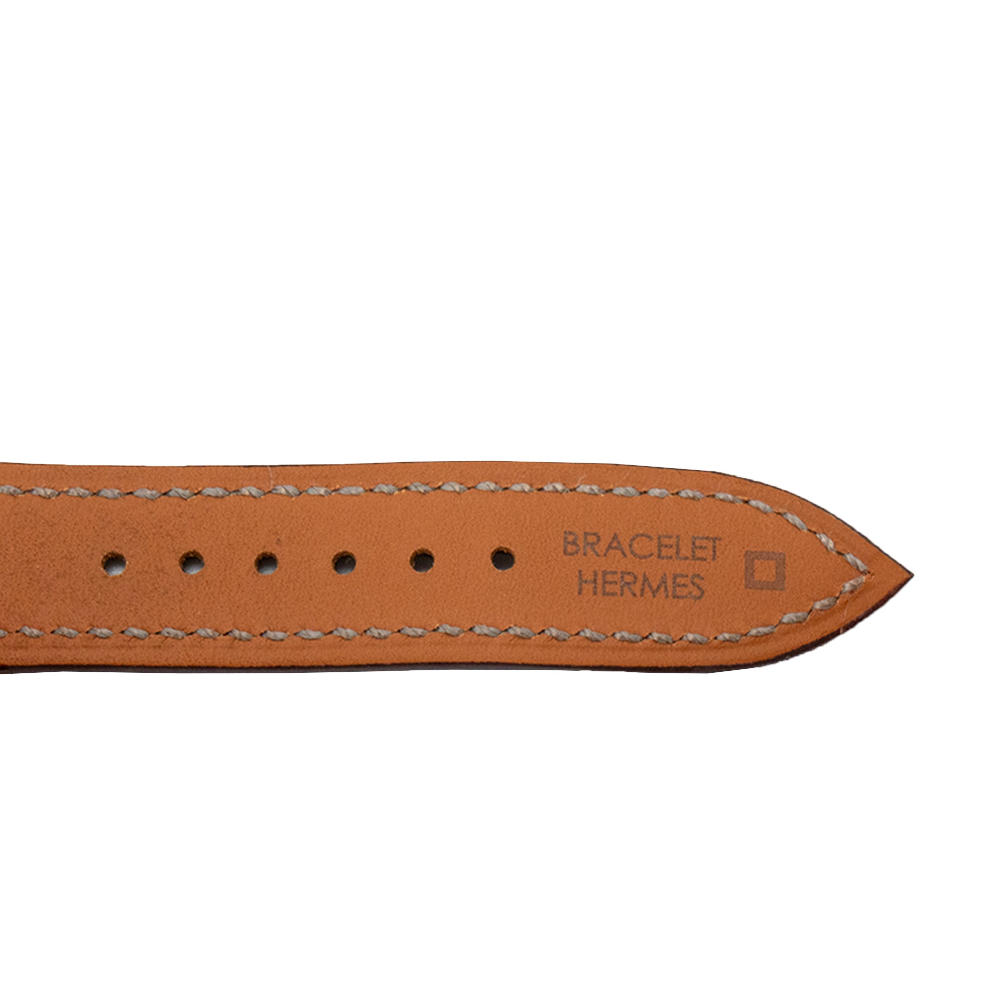 HERMÈS - Montre Heure H PM Hermès en cuir d'alligator taupe et métal argenté