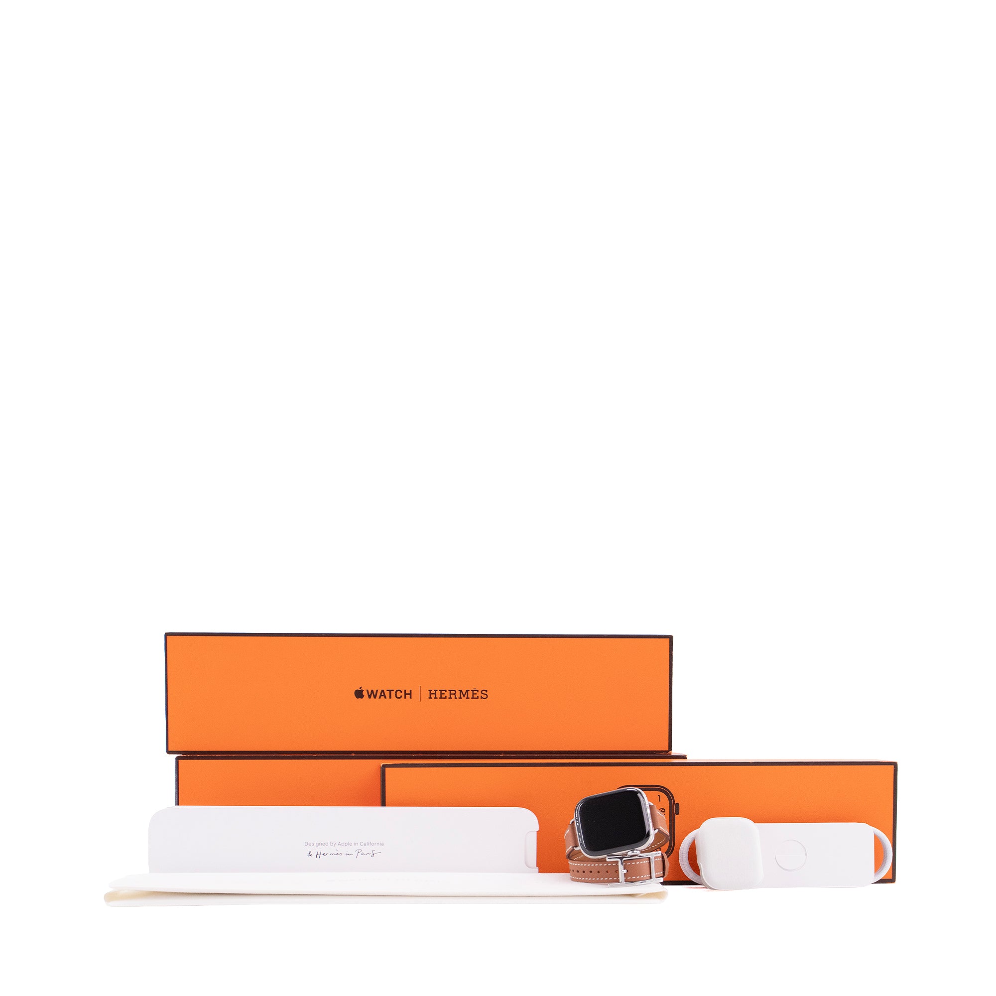 HERMÈS - Series 10 Case &amp; Apple Watch Hermès Double Tour 42 mm Hapi Attelage Hermès Leather Strap