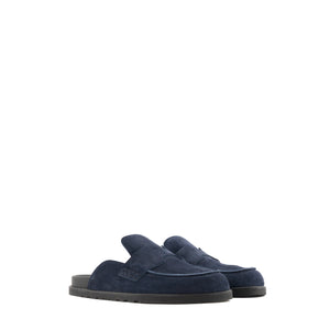 HERMÈS - Mules Go Hermès en daim bleu marine (T41)