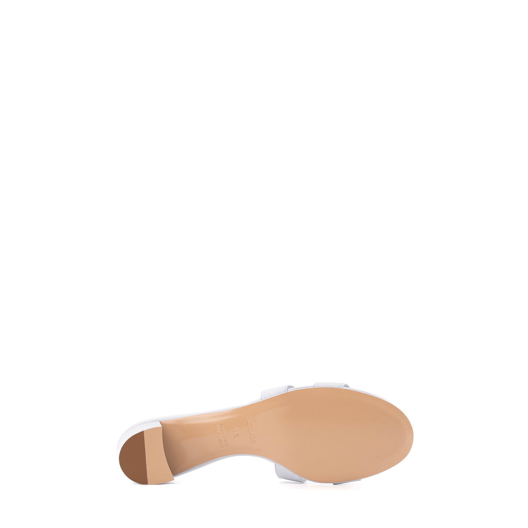 HERMÈS - Sandales à talon Oasis Hermès en cuir epsom bleu glacier (T41,5)