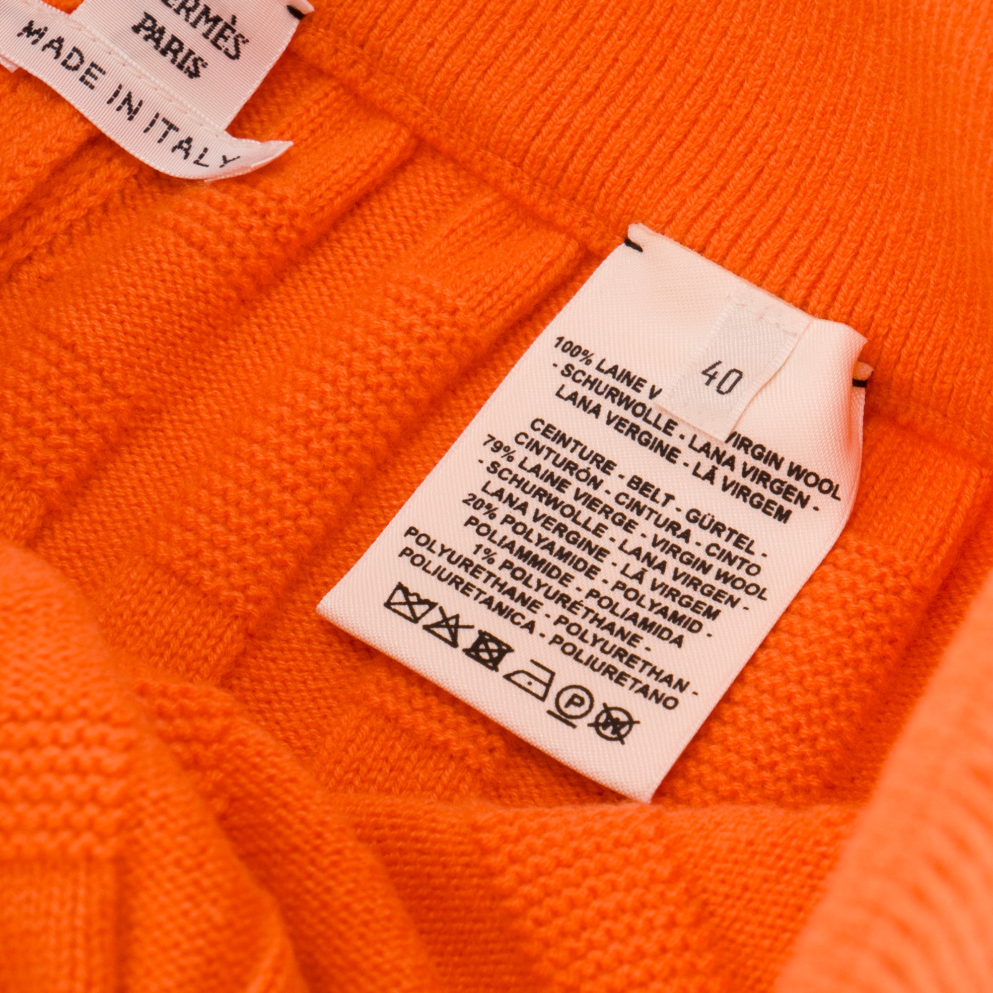 HERMÈS - Hermès Voyage Knit Pants in orange wool (Size 40)