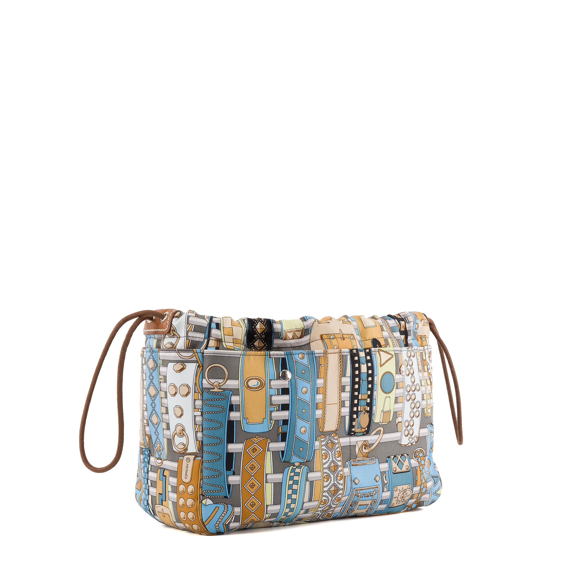 HERMÈS - Pochette Fourbi 25 Hermès en soie multicolore