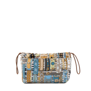 HERMÈS - Pochette Fourbi 25 Hermès en soie multicolore