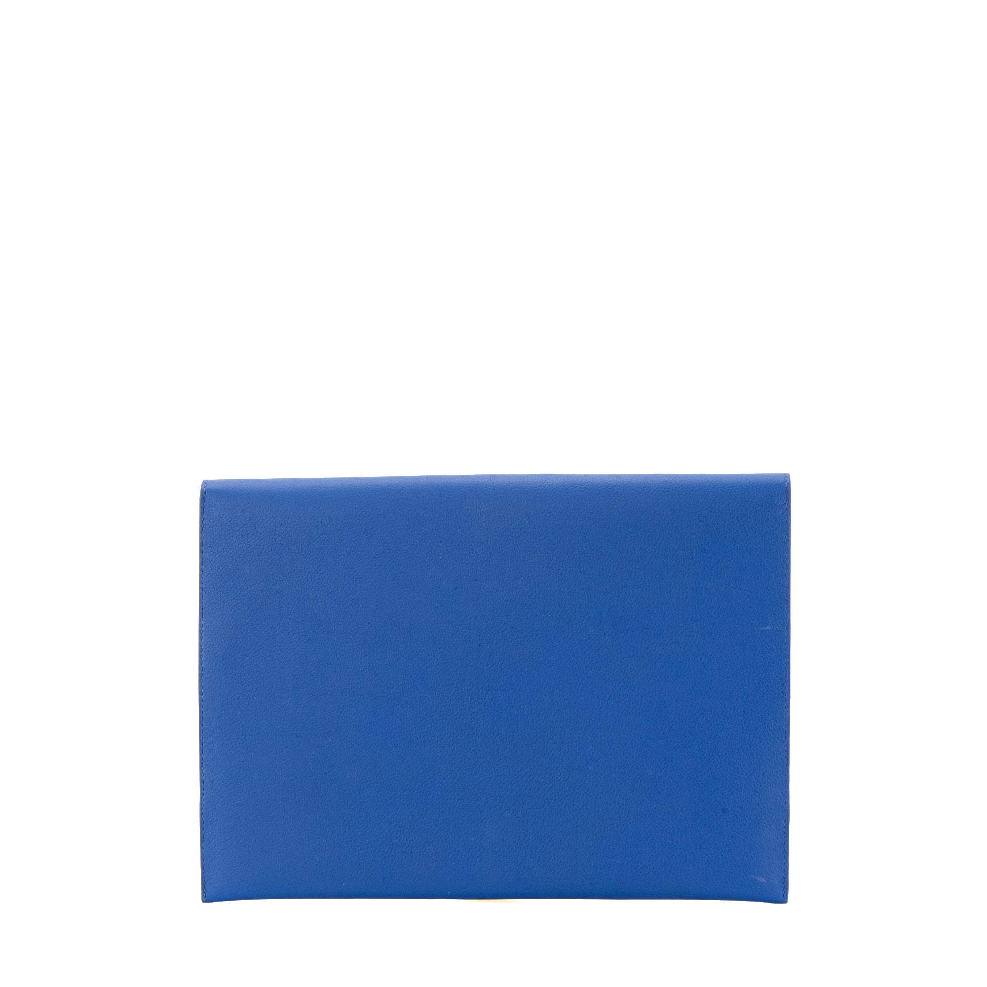 HERMÈS - Pochette Hermès en cuir evercolor bleu