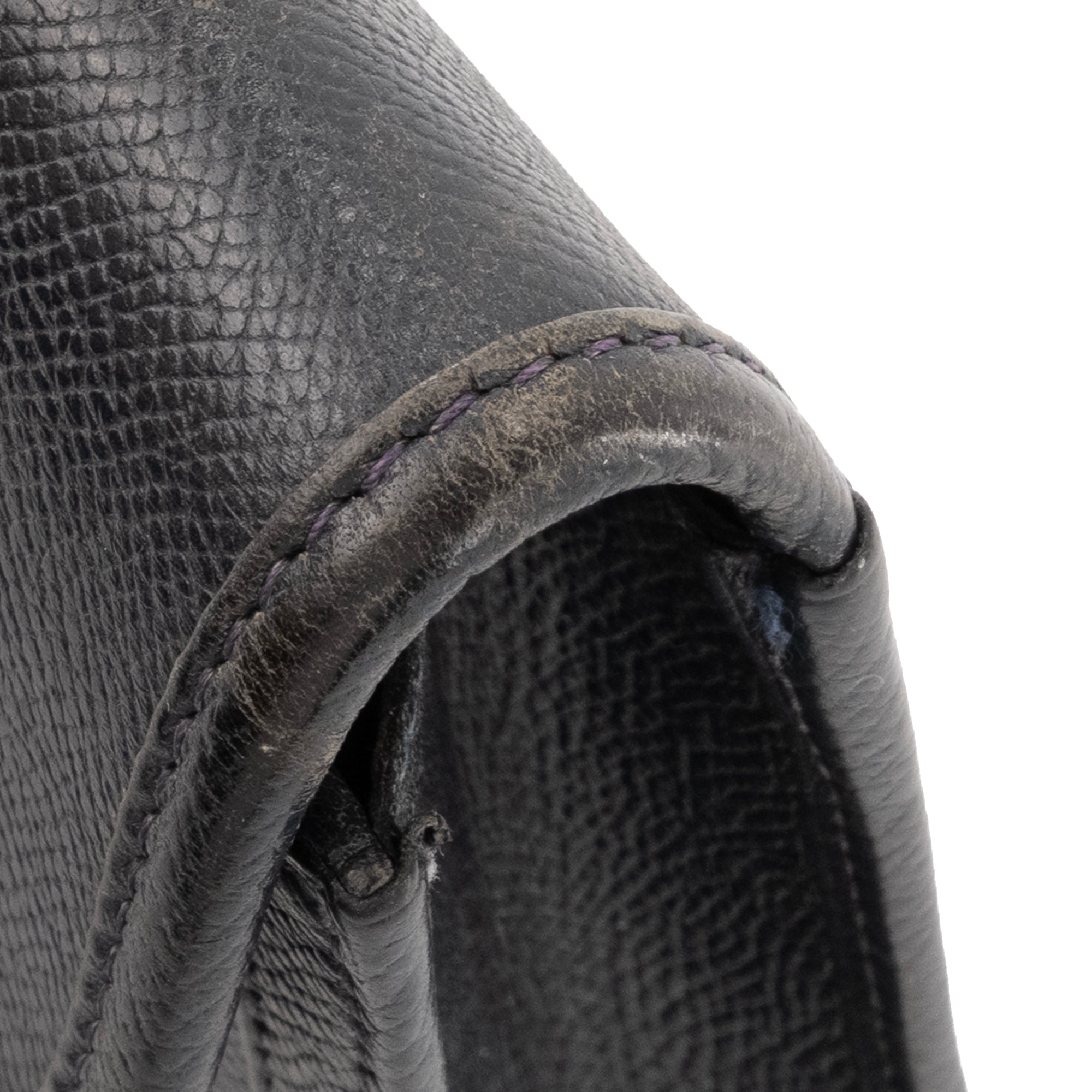 HERMÈS - Pochette Jige Hermès en cuir epsom bleu marine vintage