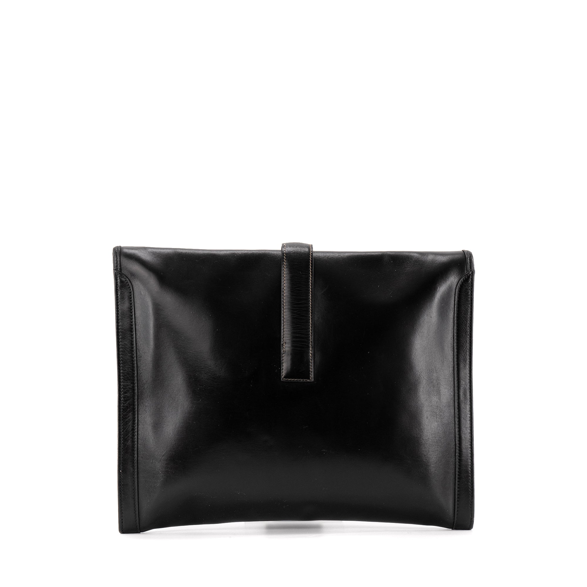 HERMÈS - Pochette Jige Hermès en cuir noir vintage