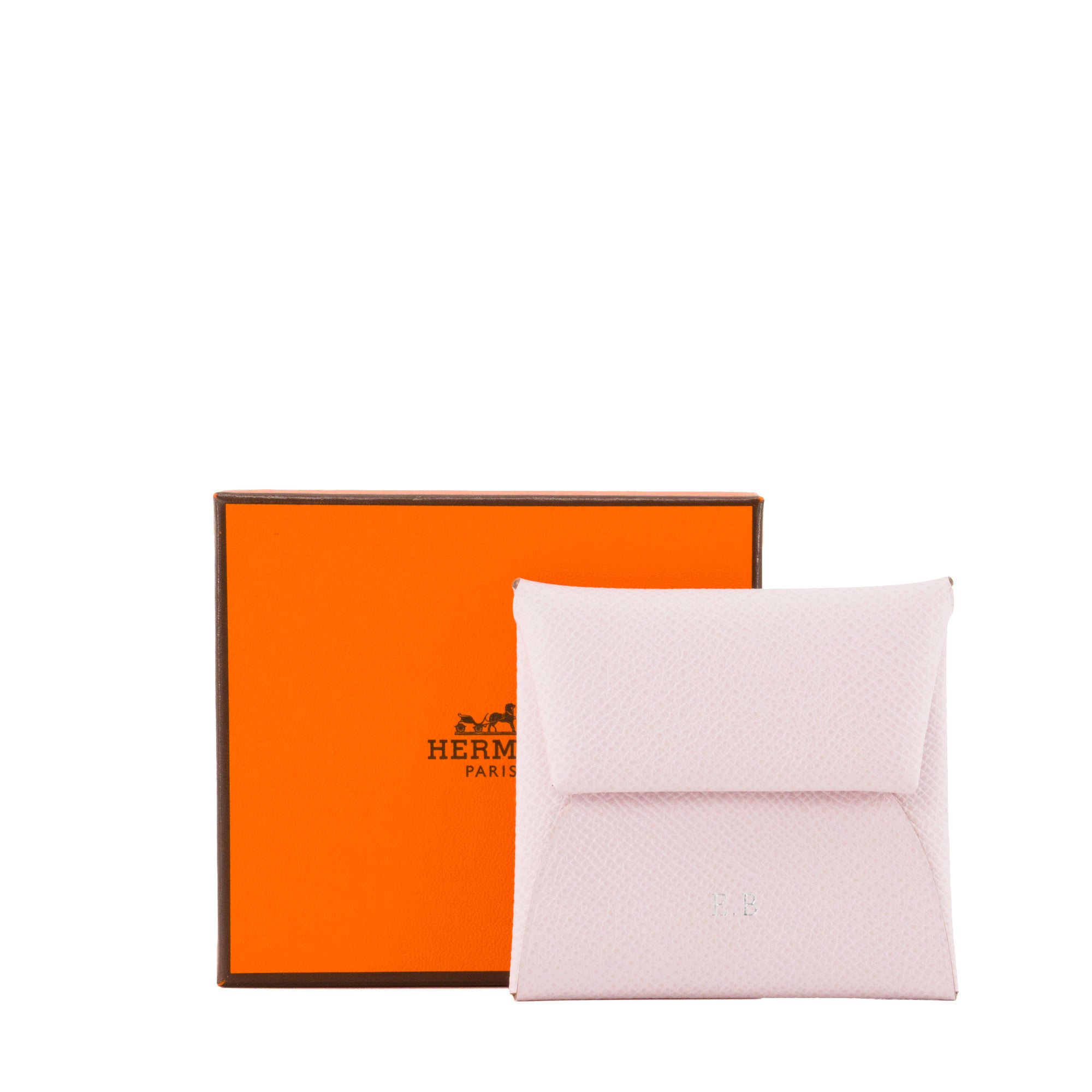 HERMÈS - Porte cartes Bastia Hermès en cuir espom rose